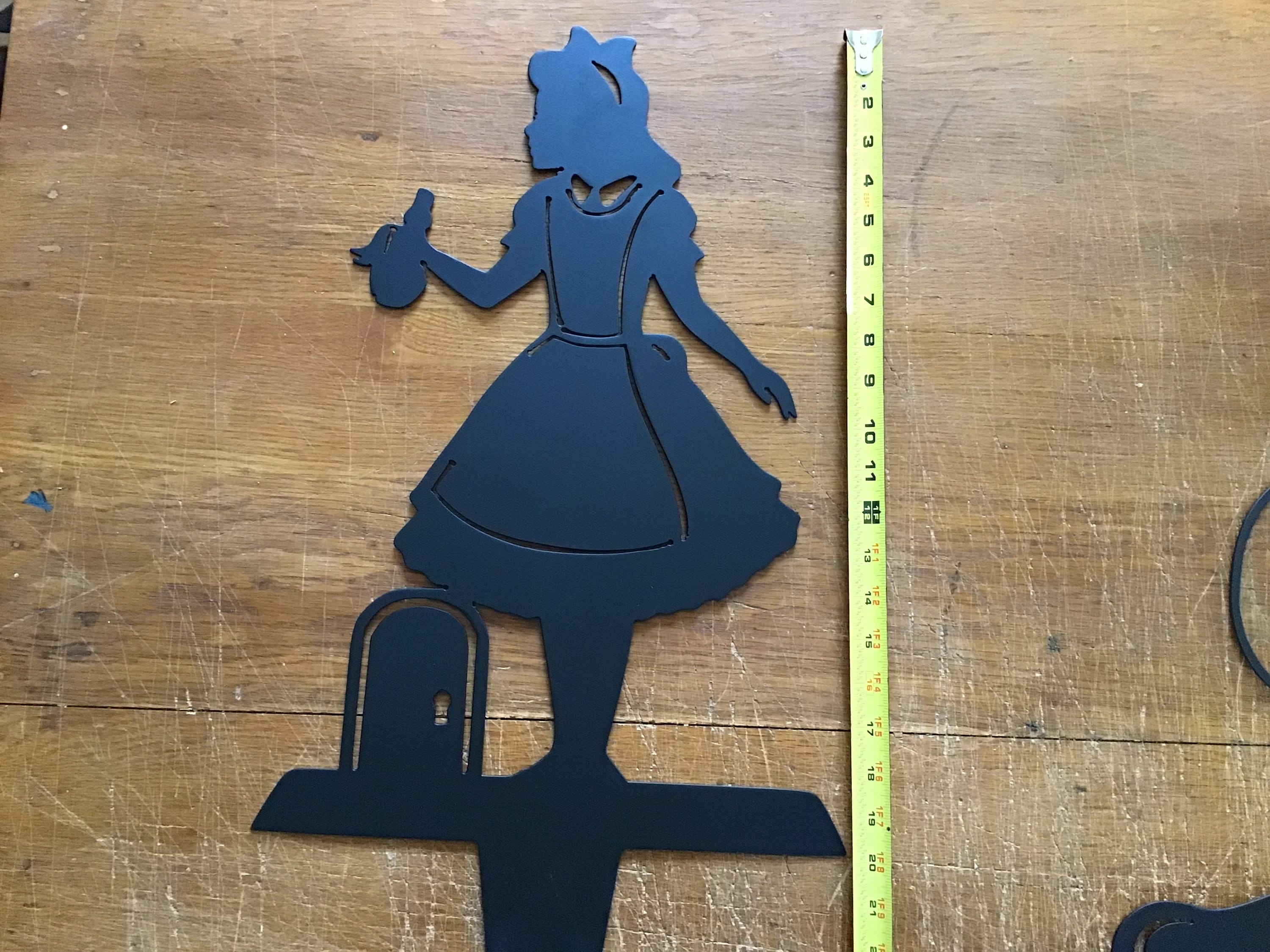 Alice in Wonderland Garden Stake Yard Stakes Garden Accents Alice Metal Art