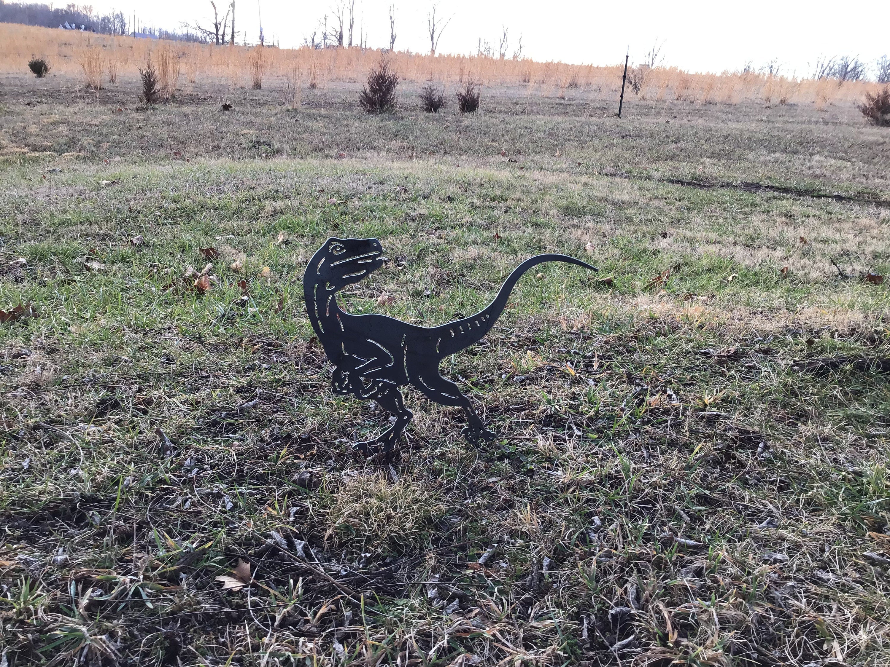 Jurassic Park Velociraptor Raptor Garden Stake Garden Accessory Dinosaurs Dinosaur Yard Art