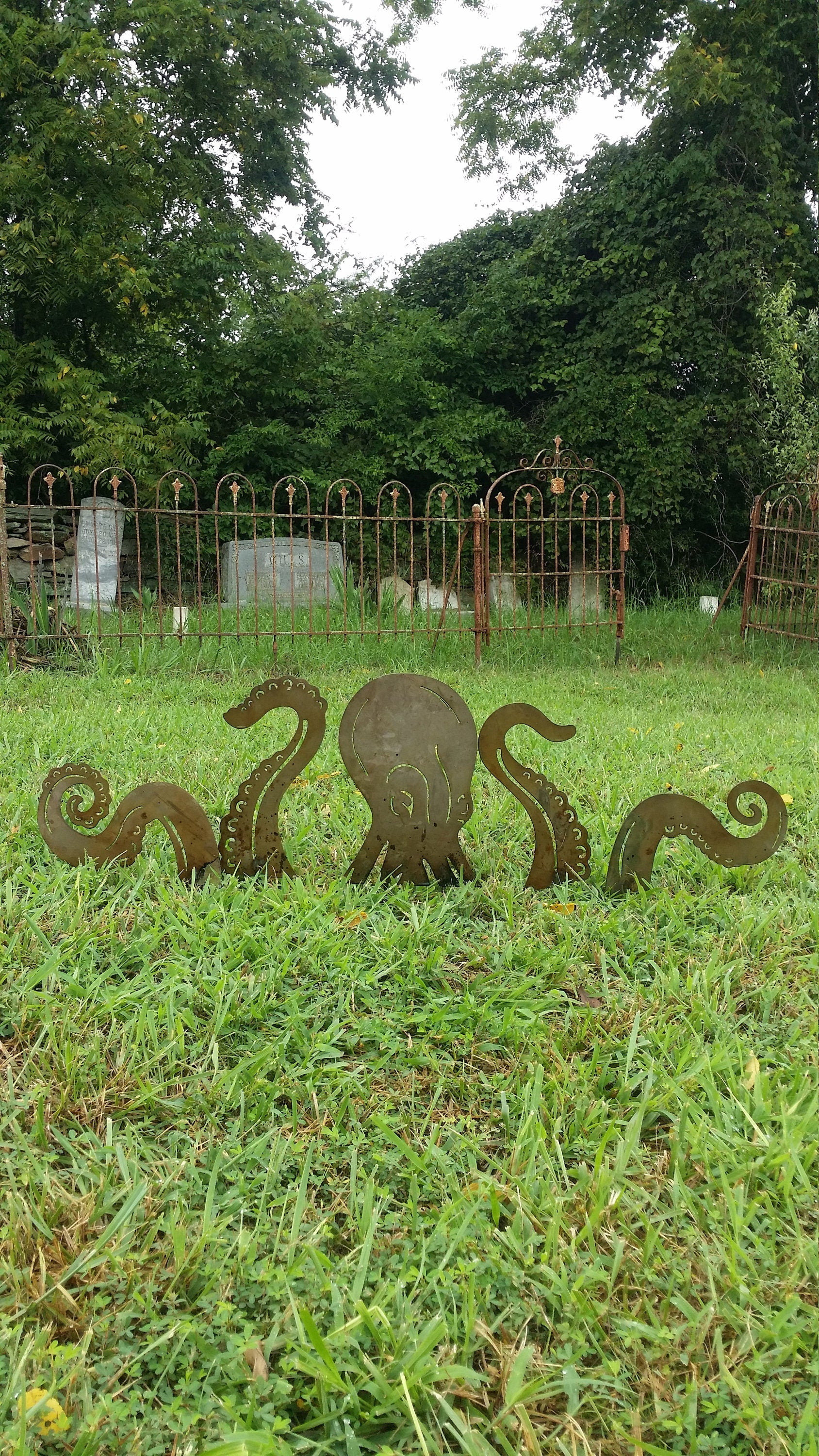 Octopus Garden Stake Large Octopus Lawn Ornament Yard Art