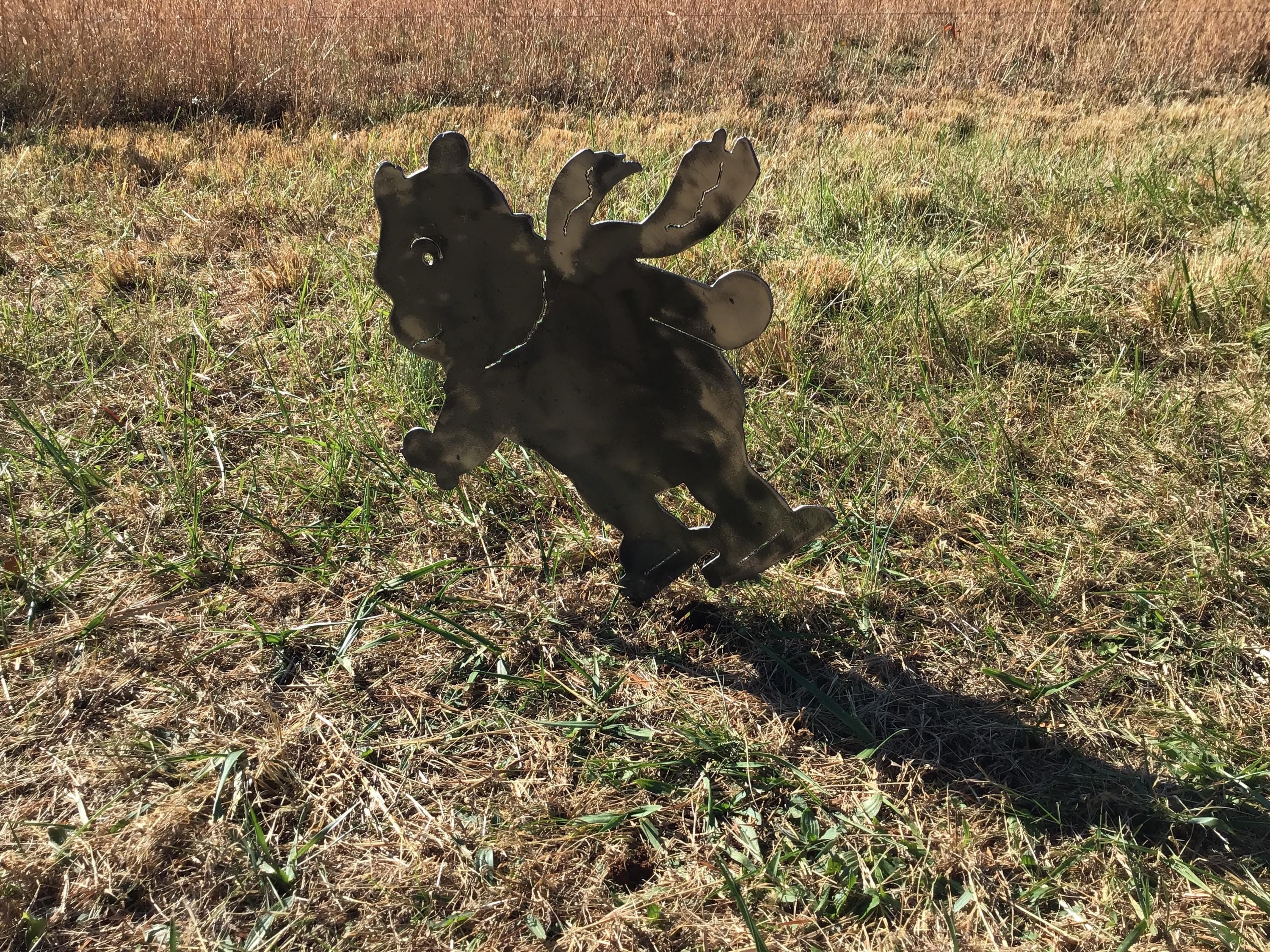 Winnie the Pooh Ice Skating Garden Stake Metal Art Yard Decor Holiday Decoration Home Gifts Garden Accents