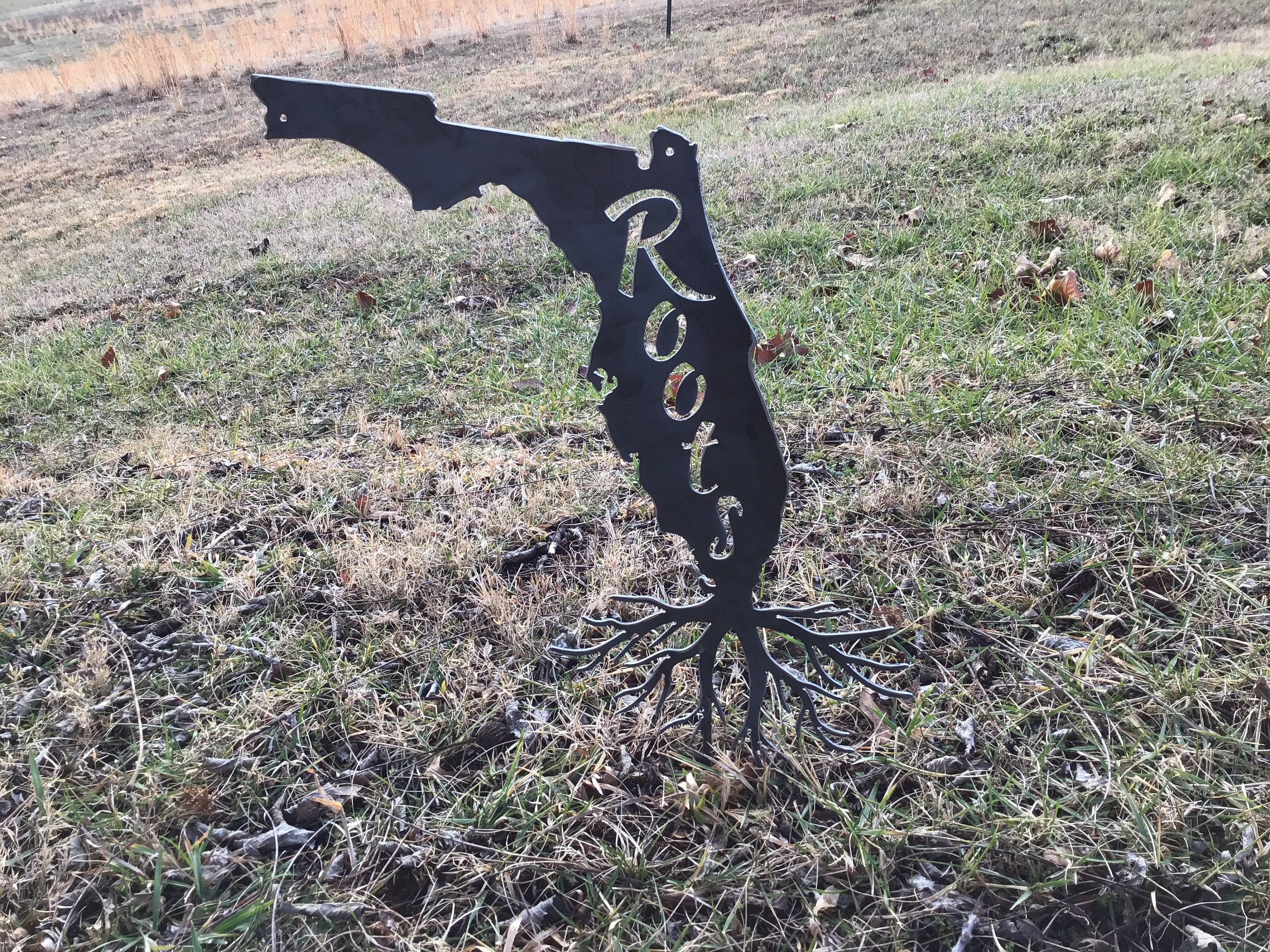 Florida Garden Stake Home Garden Art State of Florida Garden Stake Roots Yard Art Putting Down Roots Garden Ornament Forever Home