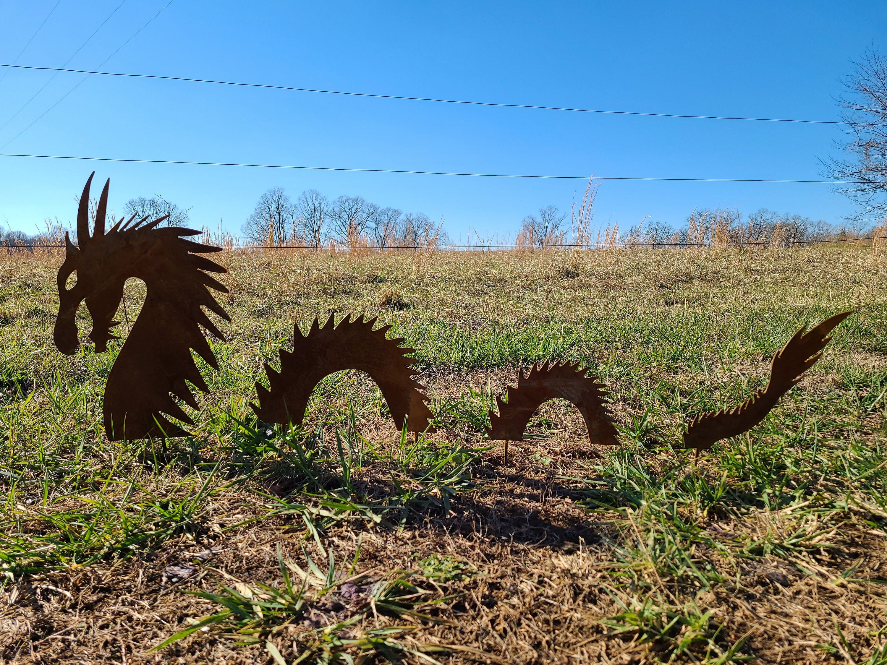 Large Dragon Garden Stake Yard Art Sea Monster Lawn Ornament Large Dragon