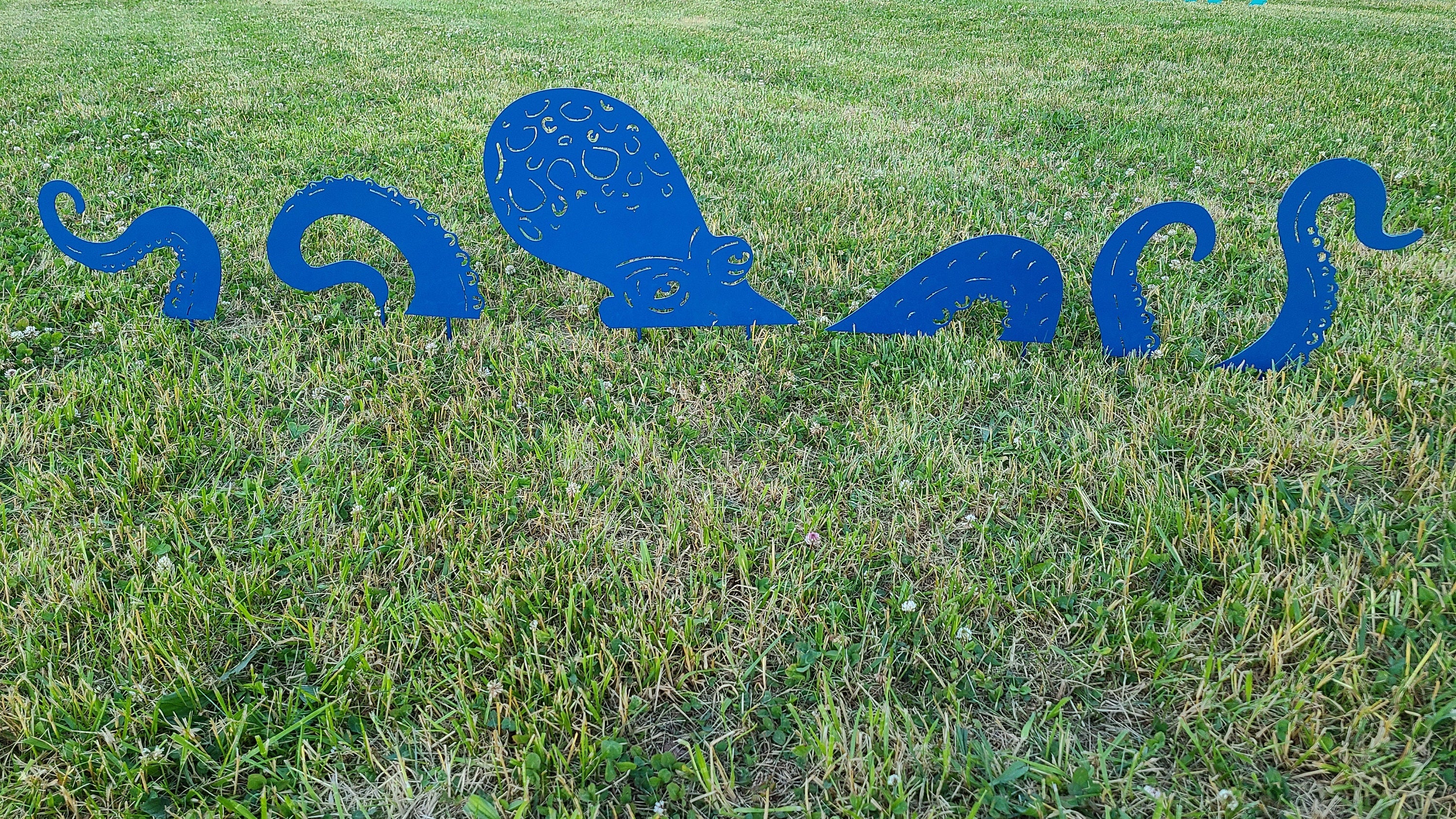 Giant Octopus Garden Stake Yard Art 6 Piece Set Octopus Garden