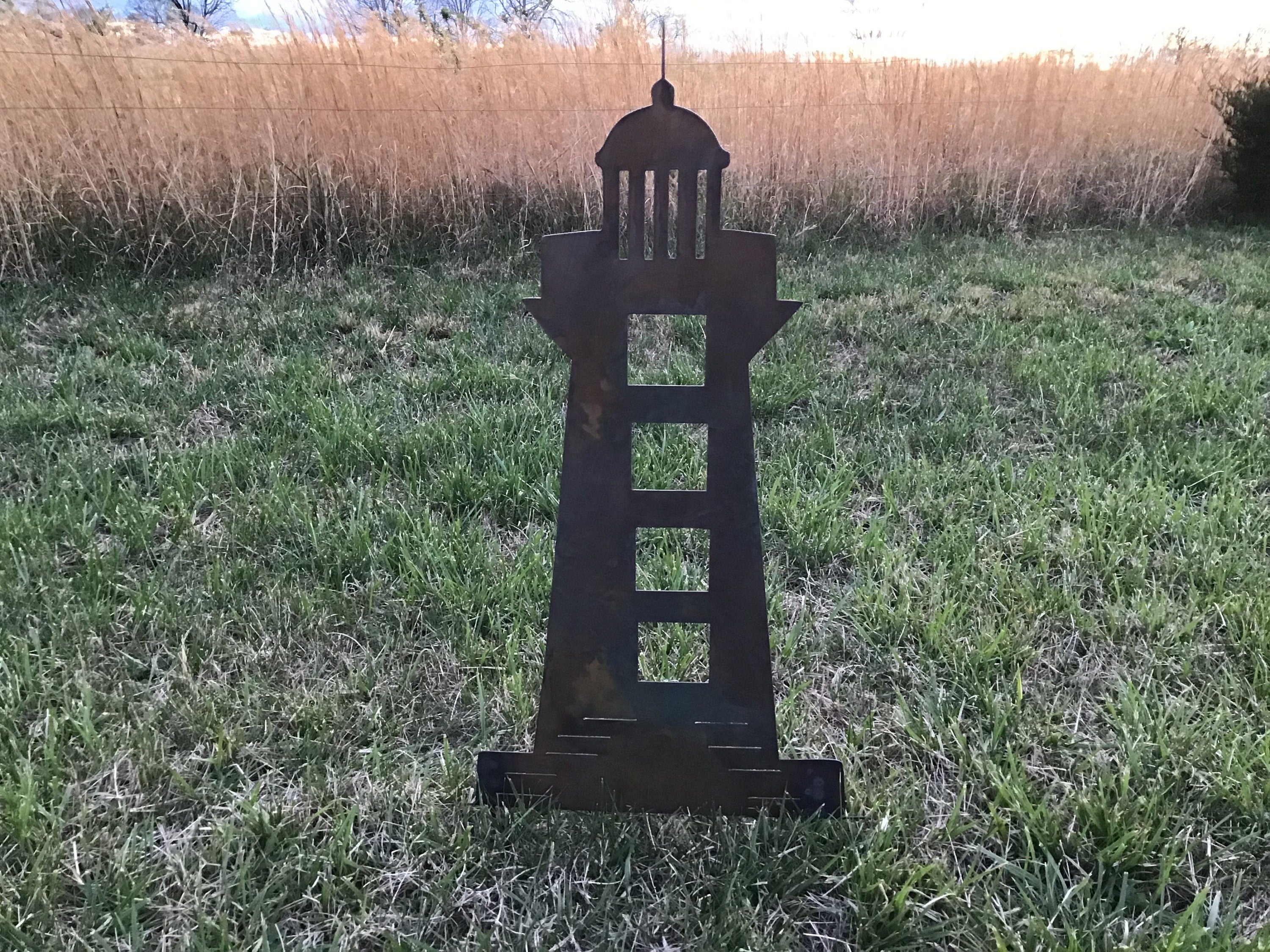 Lighthouse Garden Stakes Seaside Metal Art Lighthouse Metal Art Yard Art Home Design