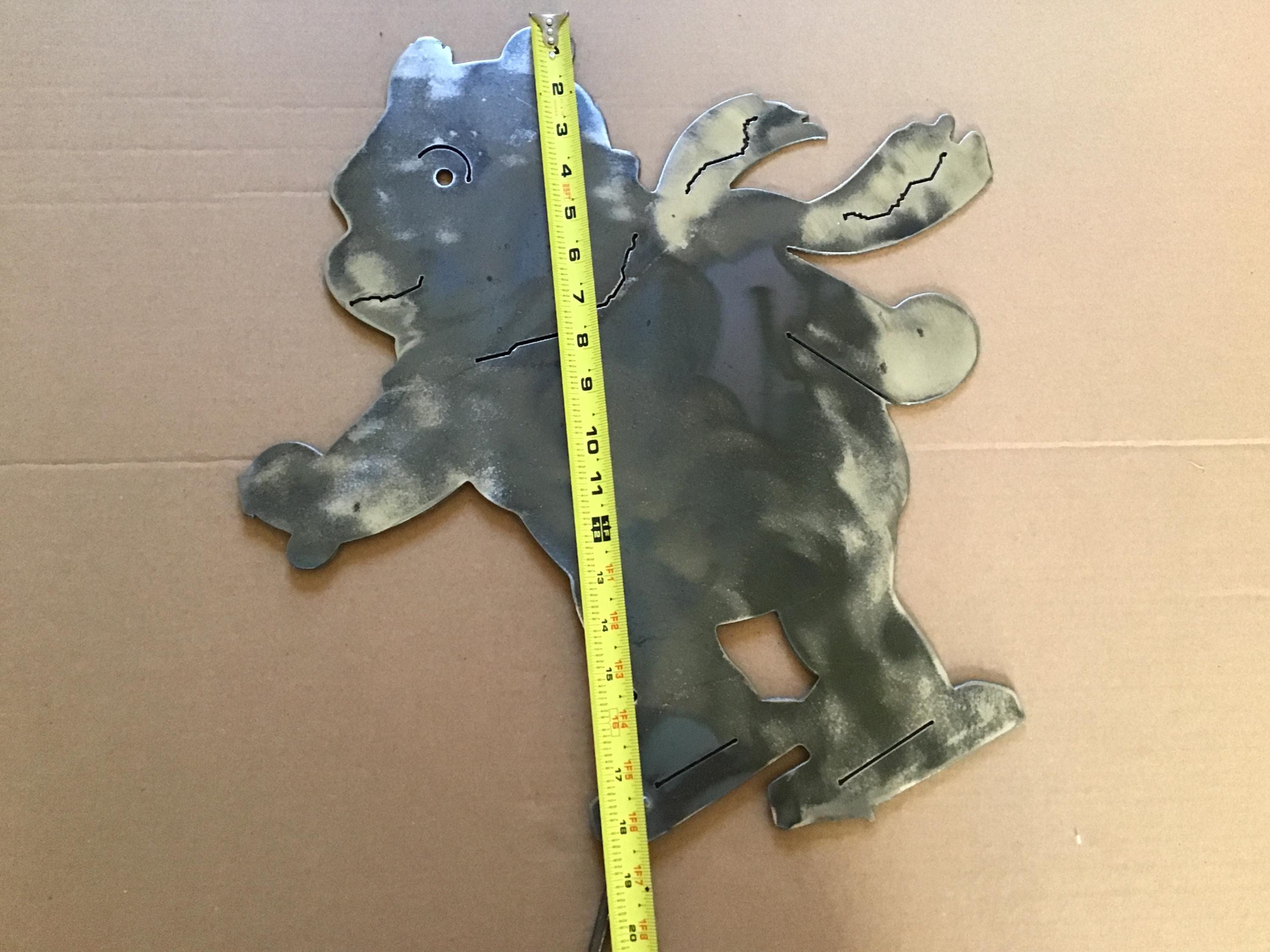 Winnie the Pooh Ice Skating Garden Stake Metal Art Yard Decor Holiday Decoration Home Gifts Garden Accents