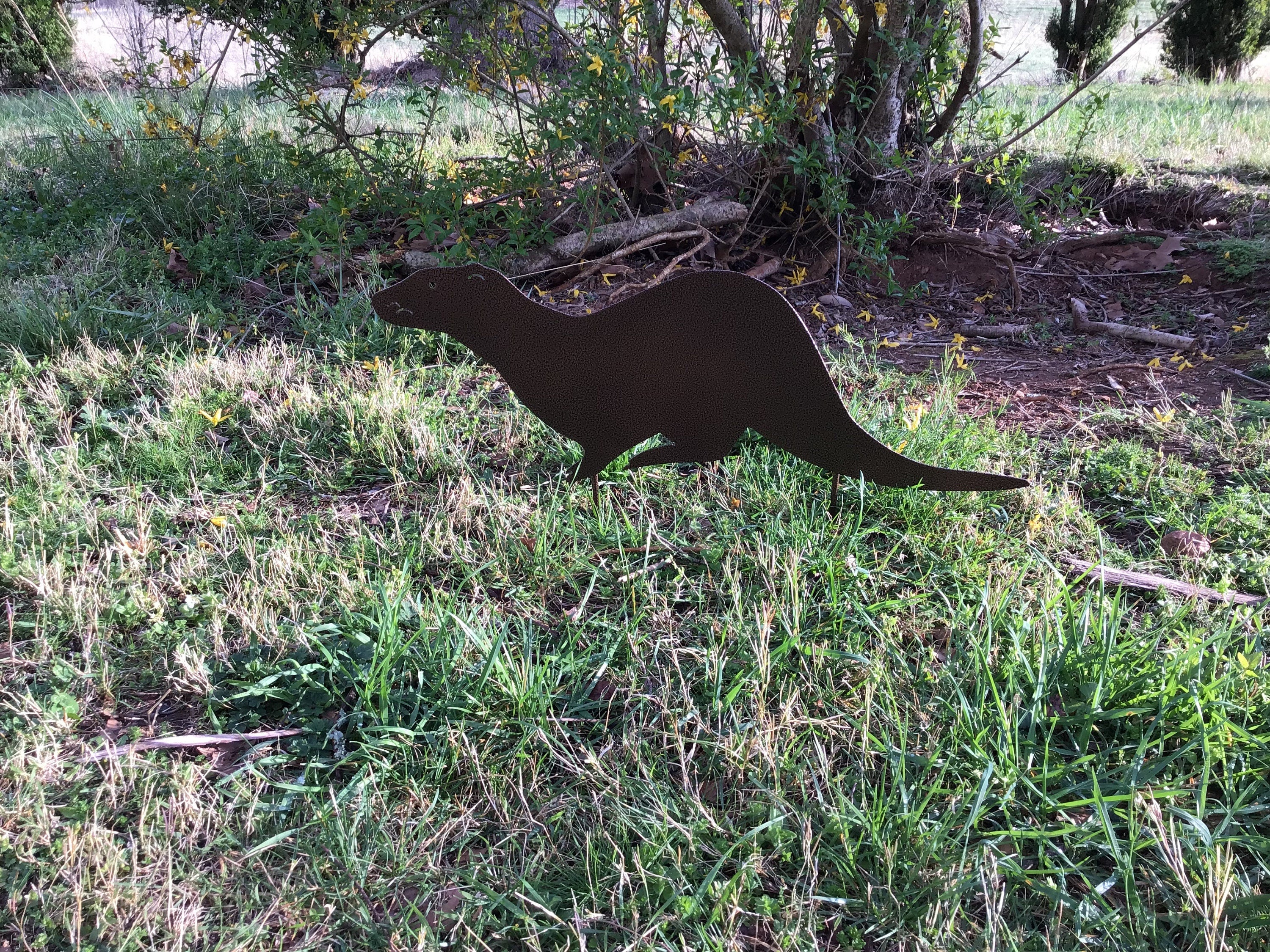 Sea Otter Garden Stakes River Otter Yard Art Metal Art Outdoor Metal Art