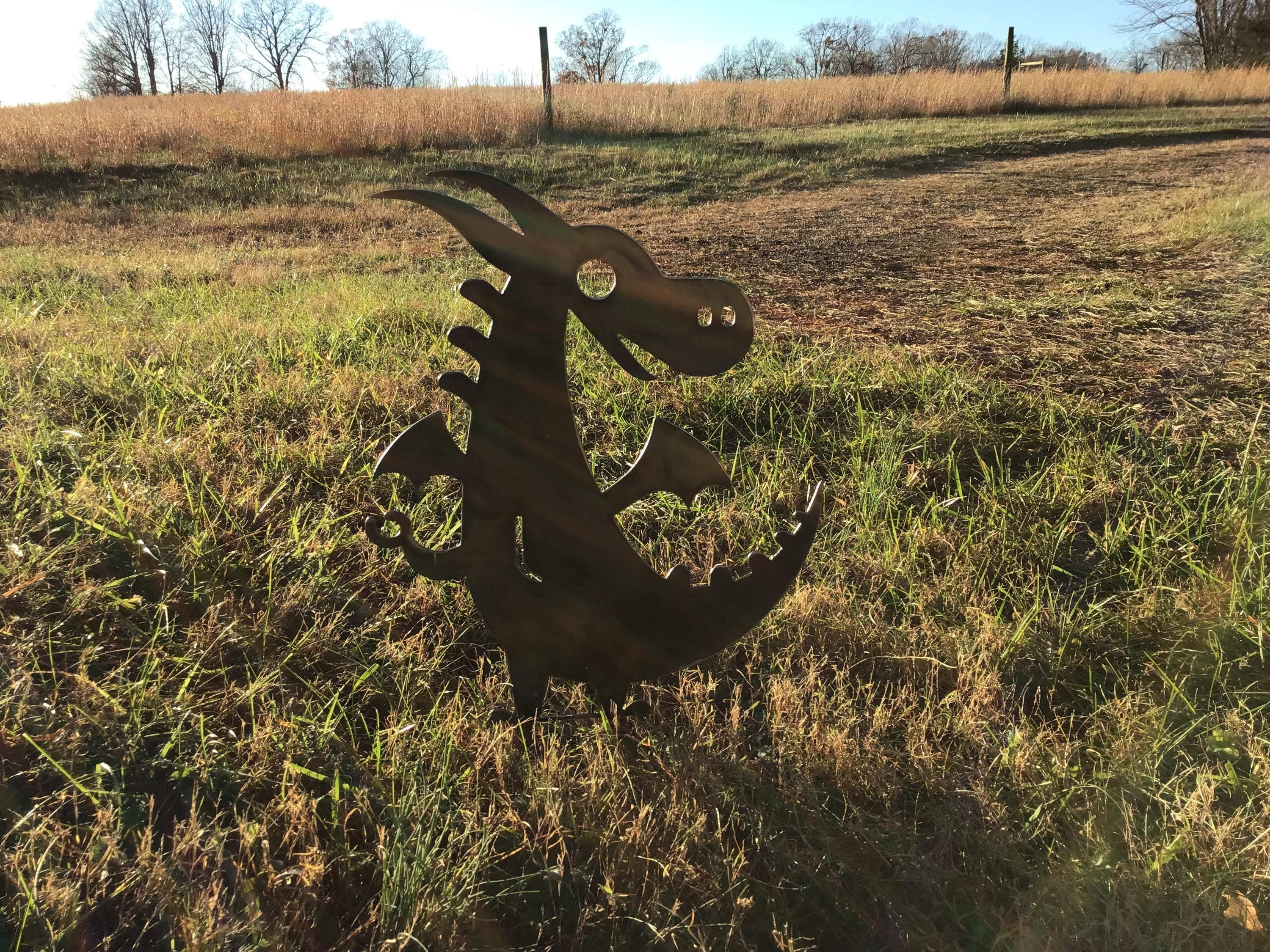 Dragon Garden Stakes Dragon Kids Yard Art Metal Art Home Decor Garden Accessories Home Accents