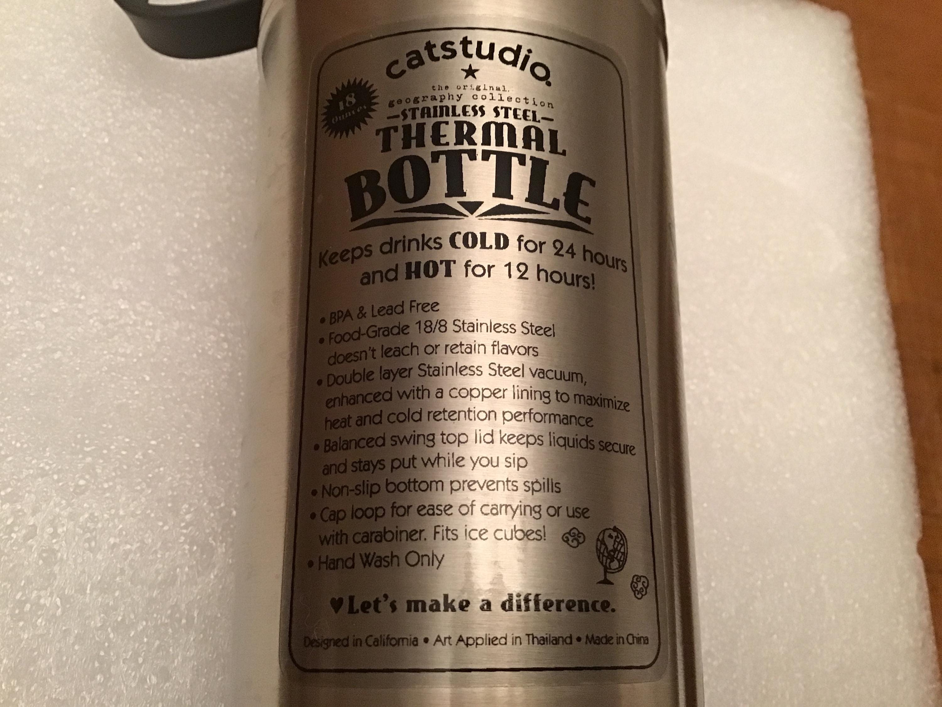 Catstudio Richmond Virginia Water Bottle Reusable Bottle Hot Drinks Cold Drinks Thermal Bottle