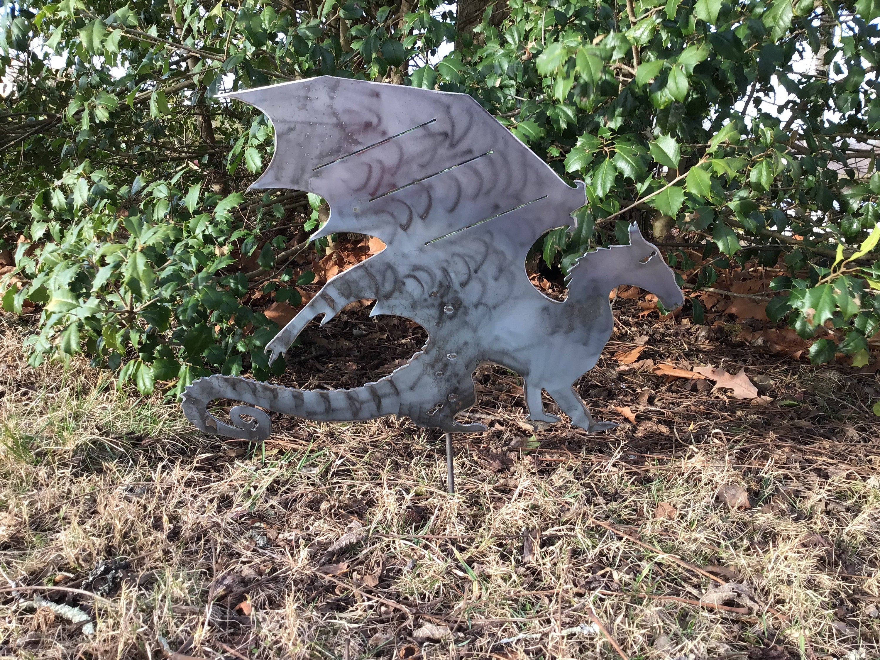 Banshee Garden Stake Avatar Metal Art Yard Art Avatar Garden Art Flying Dragon