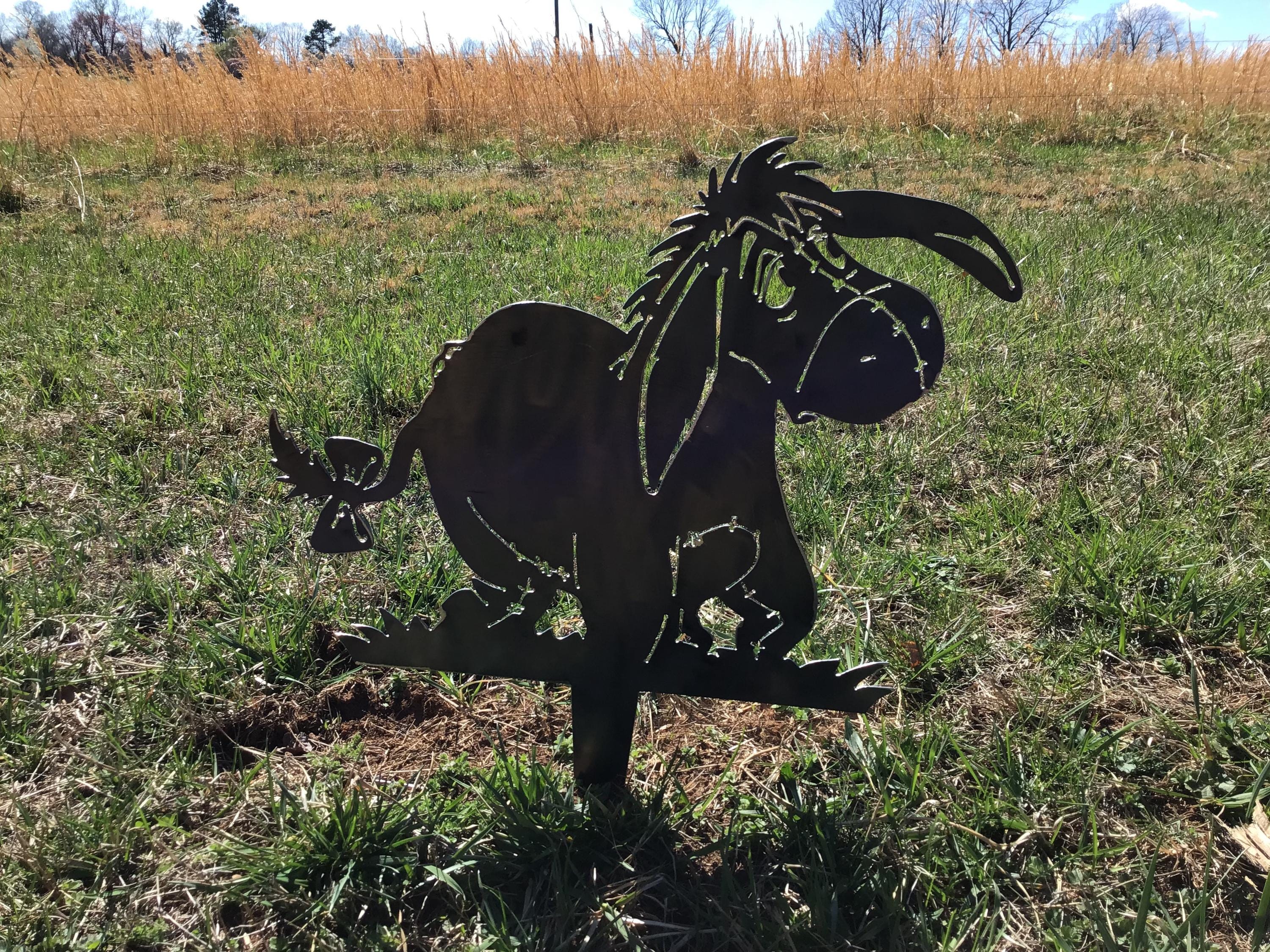 Eeyore Garden Stake Metal Art Eeyore Garden Decor Winnie the Pooh Metal Yard Art Home Accents Garden Gifts