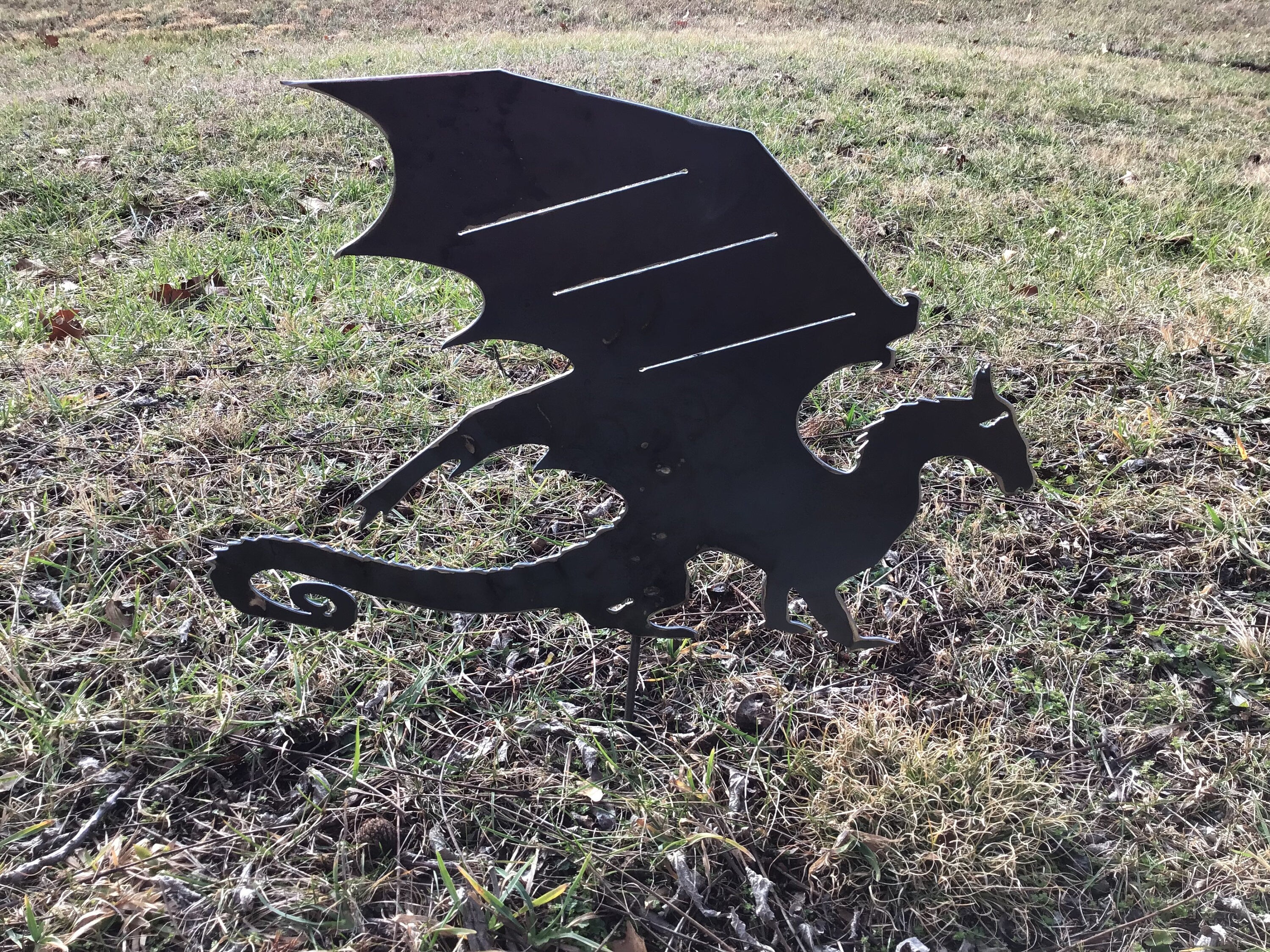 Banshee Garden Stake Avatar Metal Art Yard Art Avatar Garden Art Flying Dragon