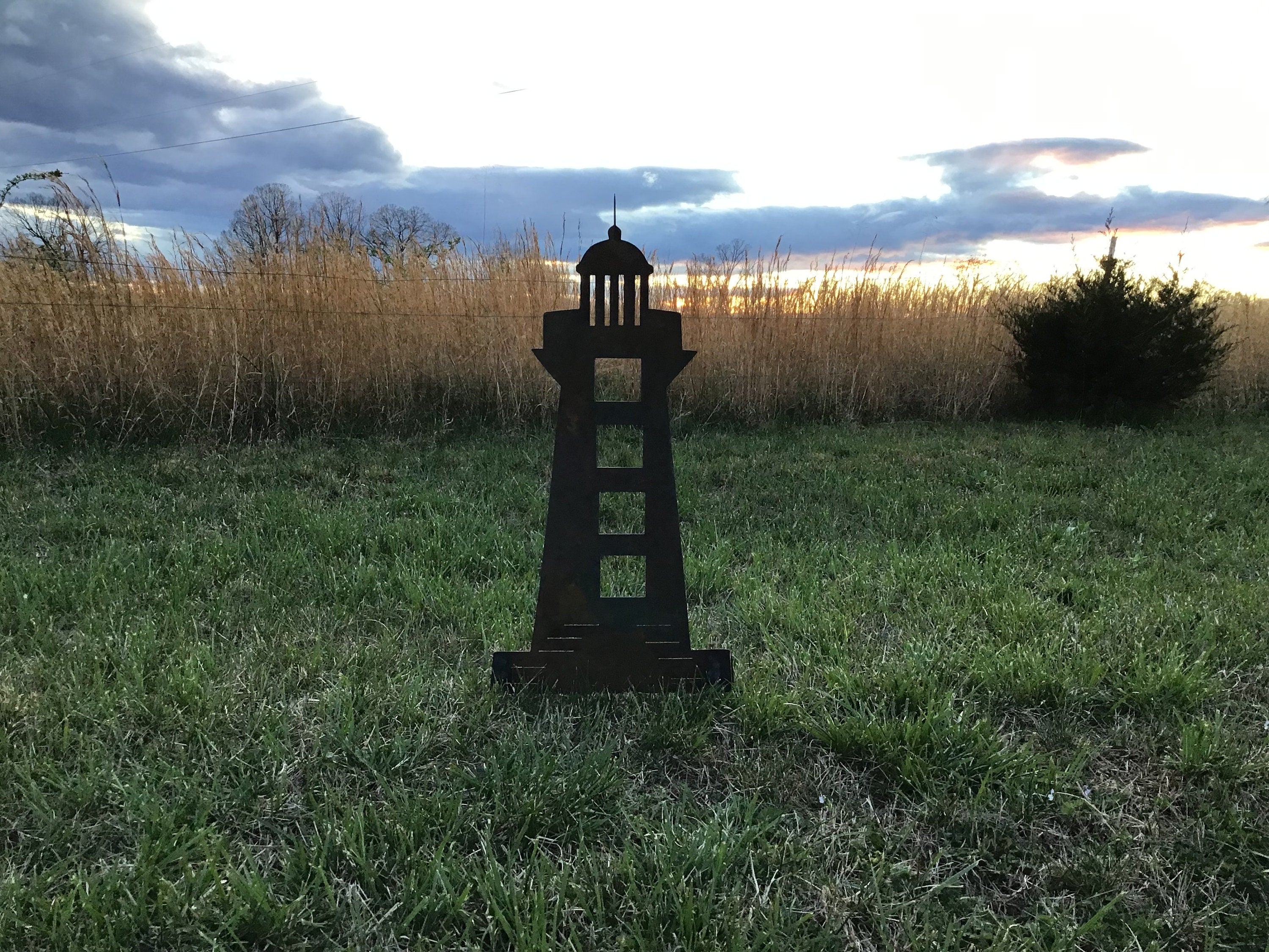 Lighthouse Garden Stakes Seaside Metal Art Lighthouse Metal Art Yard Art Home Design
