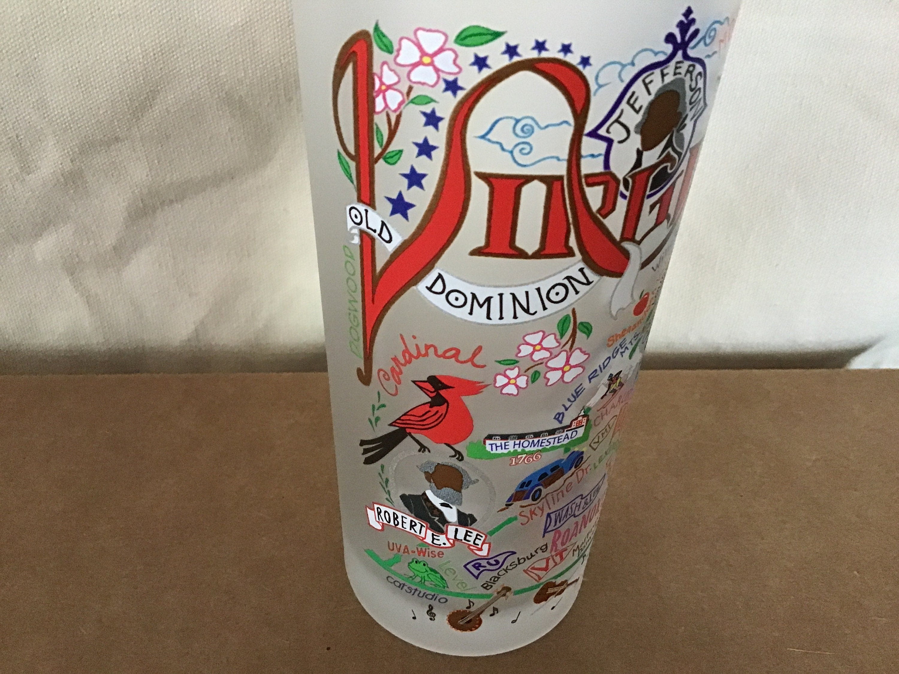 Catstudio Virginia Glass State Of VA Glassware Drinking Glass