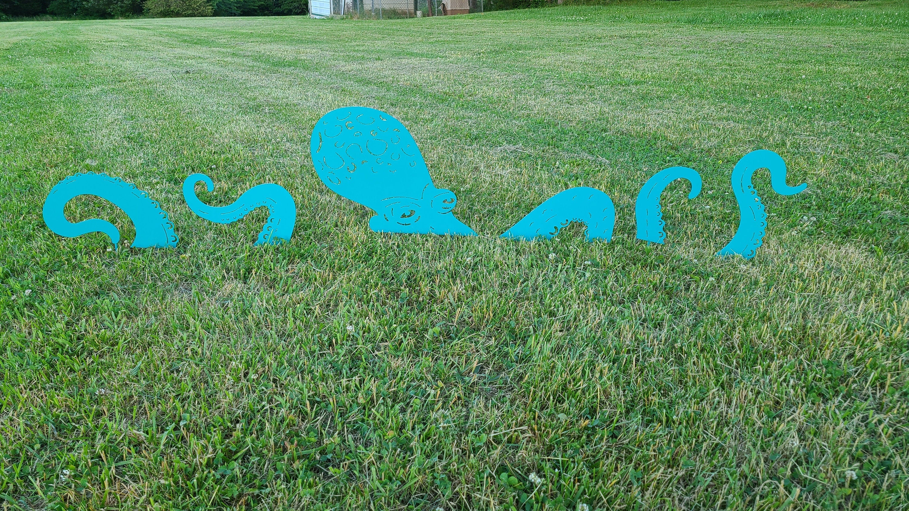 Giant Octopus Garden Stake Yard Art 6 Piece Set Octopus Garden