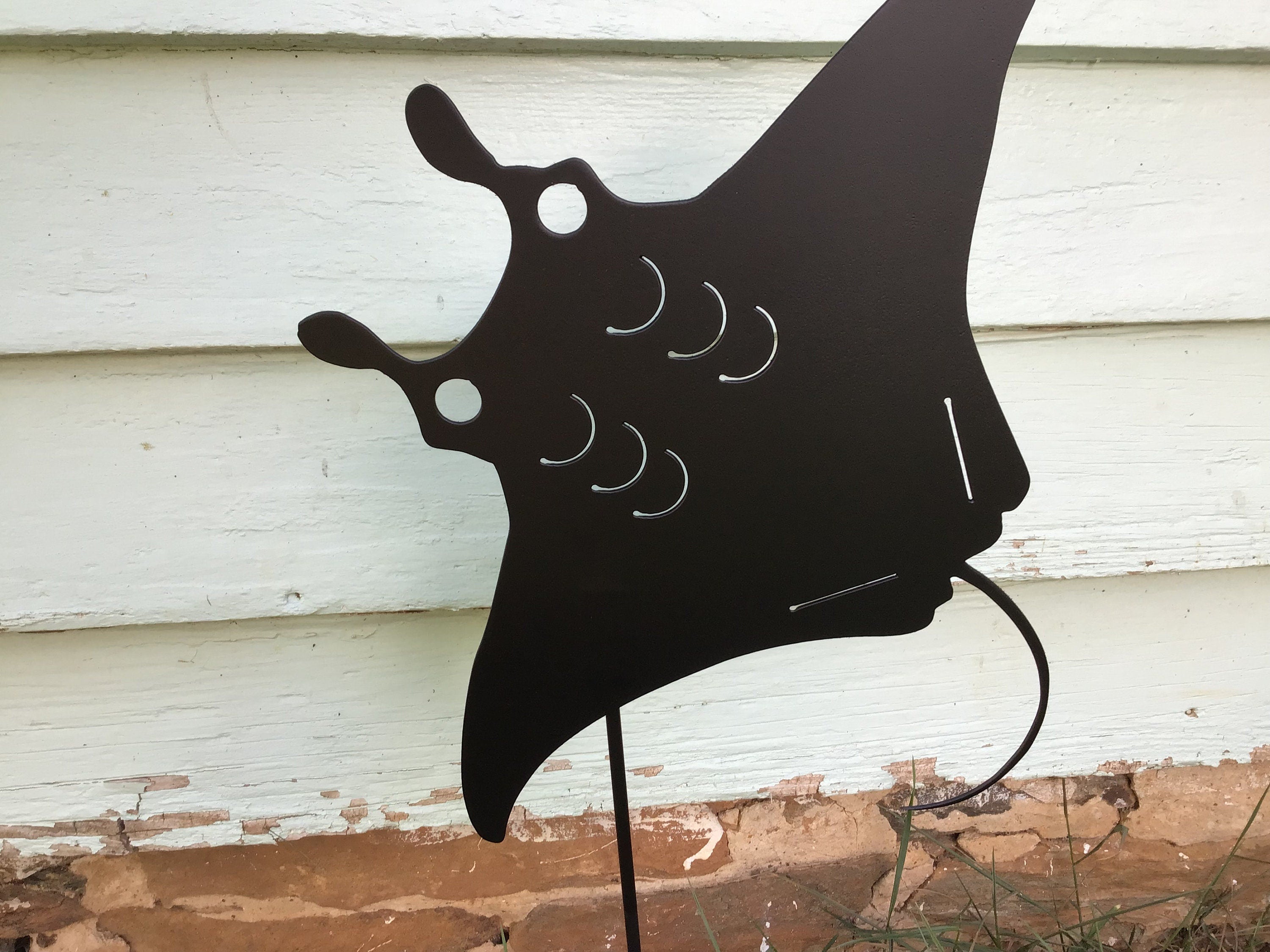 Manta Ray Garden Stake Stingray Yard Stake Sea Creatures Garden Art Metal Art