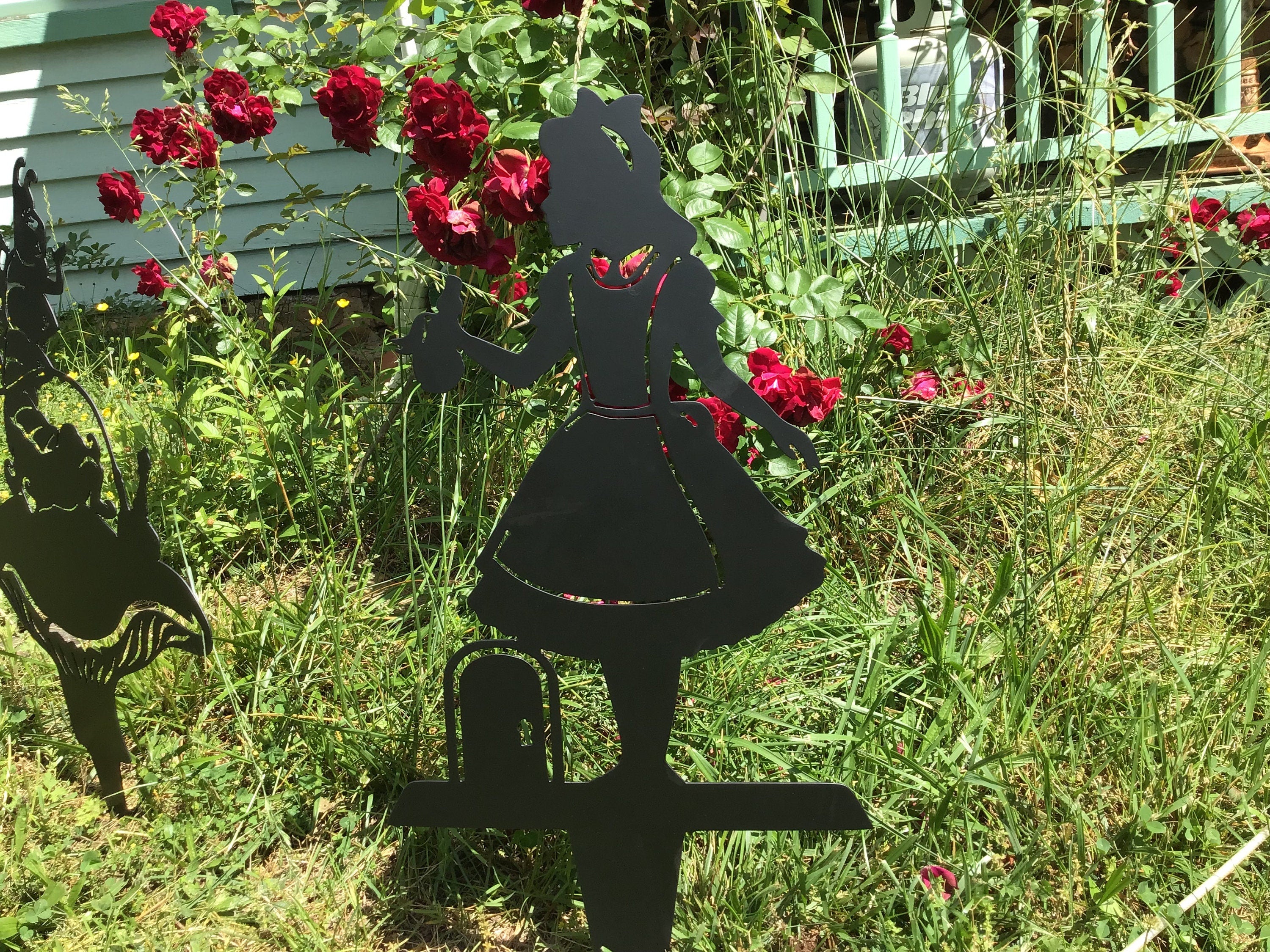 Alice in Wonderland Garden Stake Yard Stakes Garden Accents Alice Metal Art