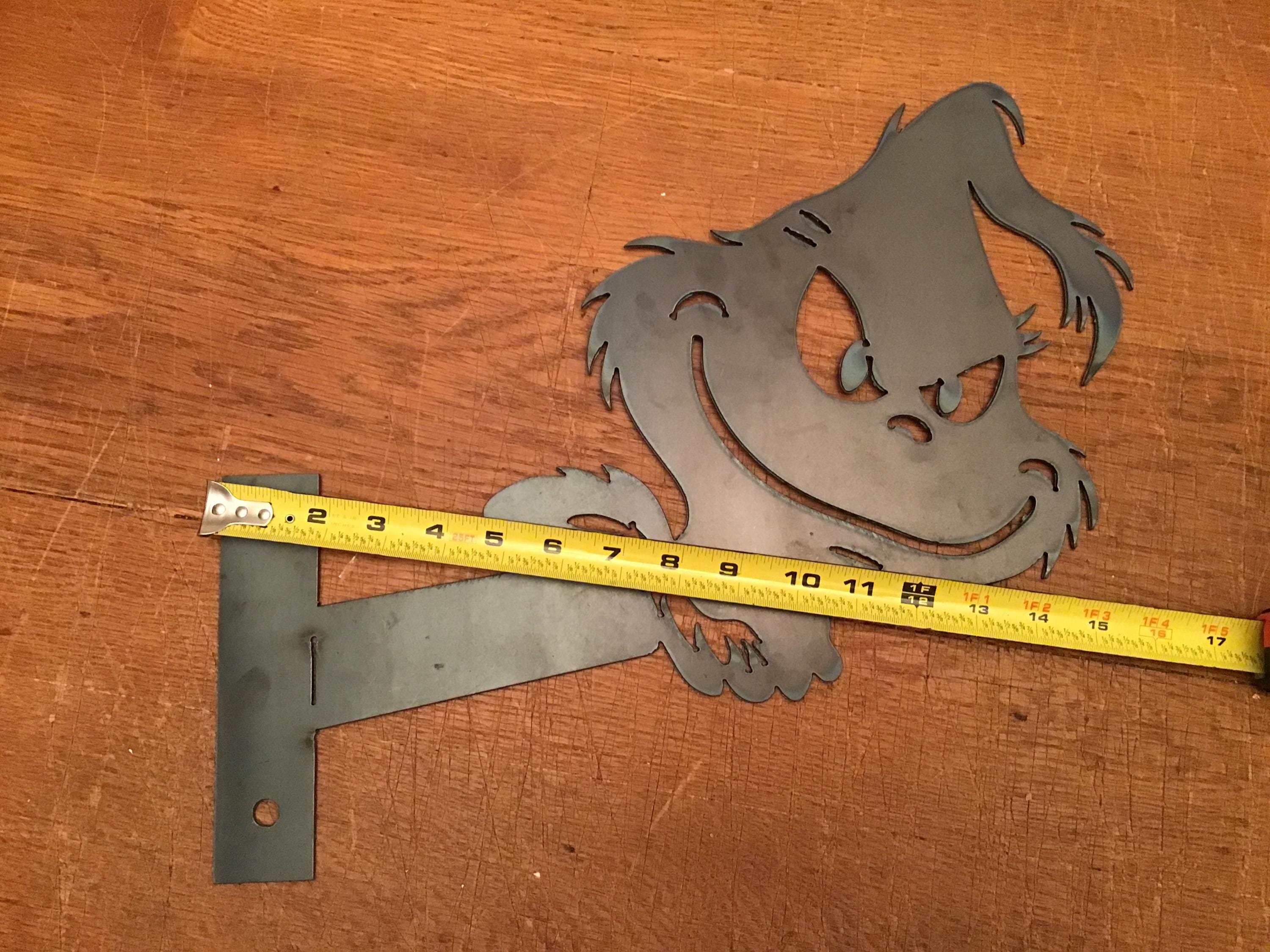 Grinch Metal Art Grinch Sign 2 Piece Grinch Sign Christmas Sign Home Decor Grinch Metal Art Yard Art Christmas Metal Sign Wall Art Peekaboo