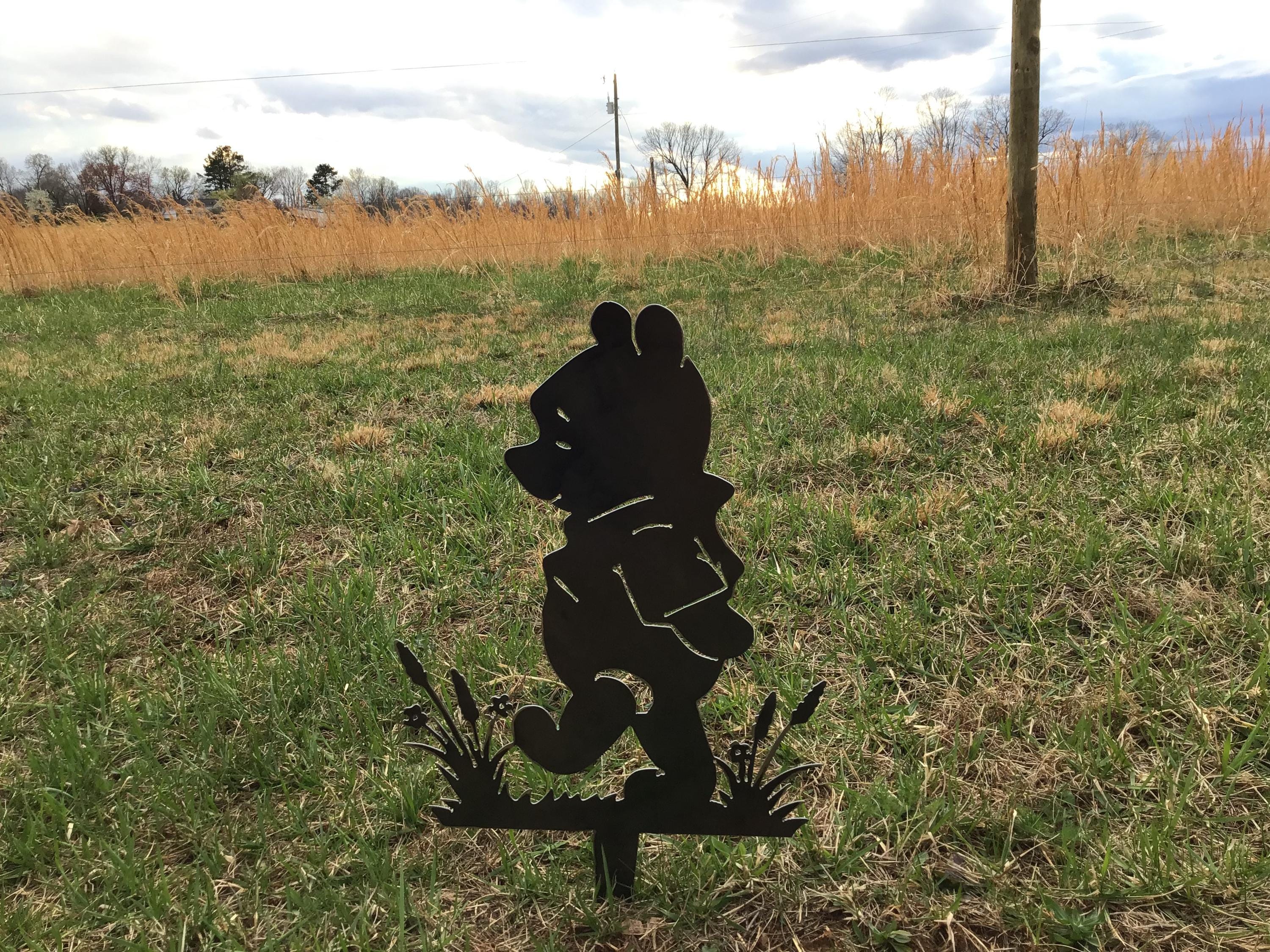 Winnie the Pooh Garden Stake Yard Art Metal Art Pooh Bear Winnie the Pooh Home Decor Garden Accents