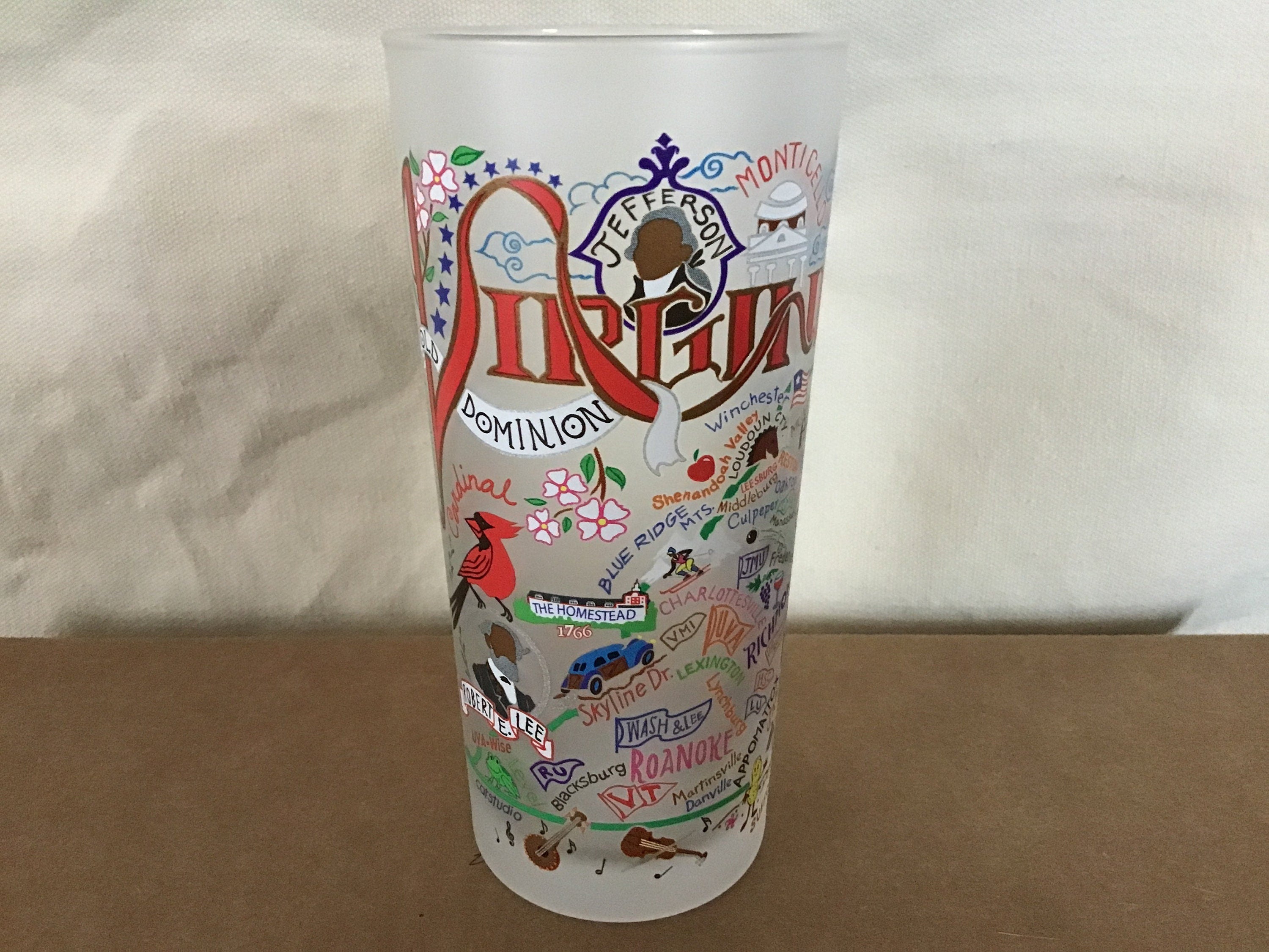 Catstudio Virginia Glass State Of VA Glassware Drinking Glass
