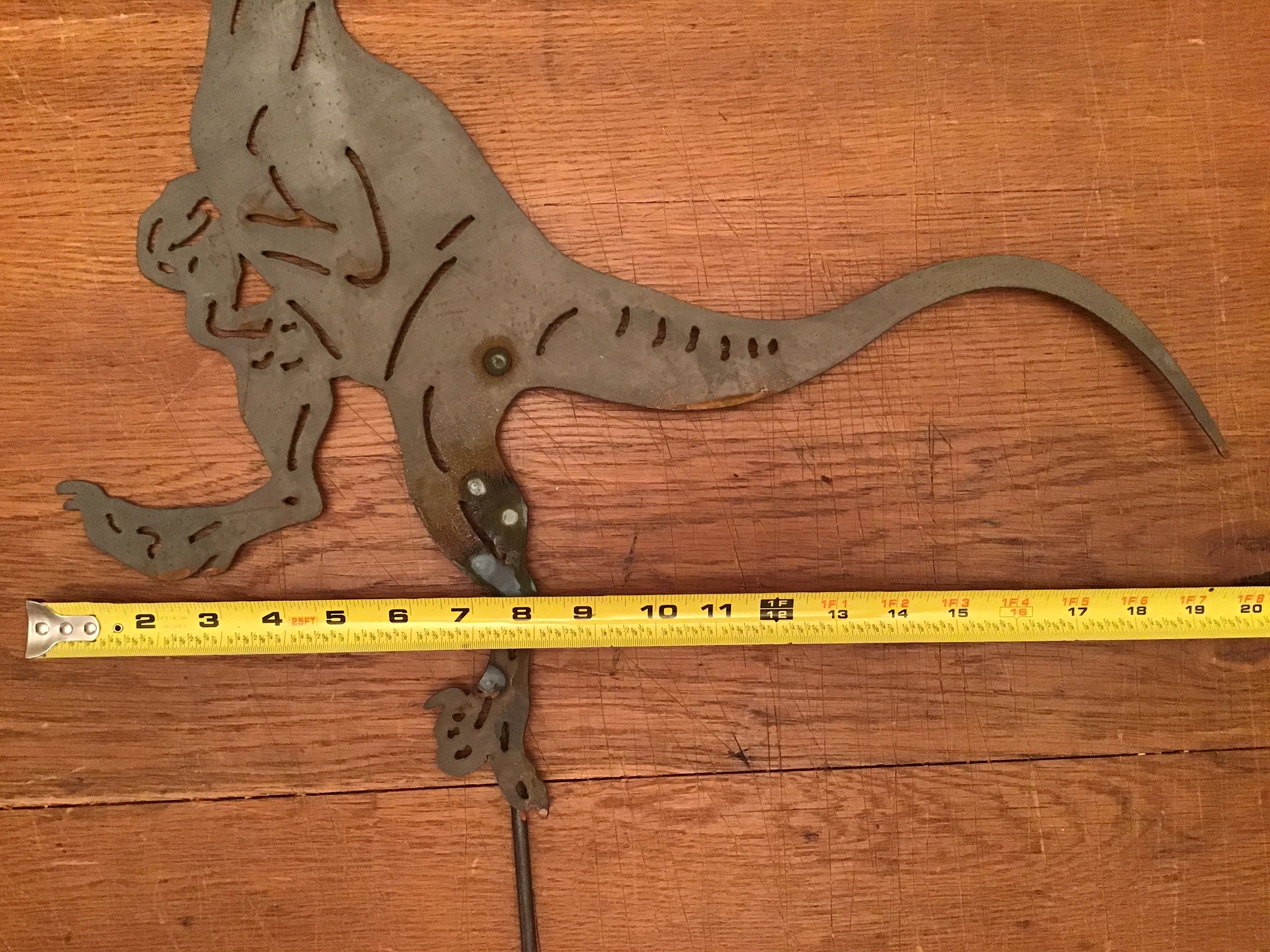 Dinosaur Yard Art Velociraptor Garden Stake Garden Accessories Metal Art Outdoor Metal Art