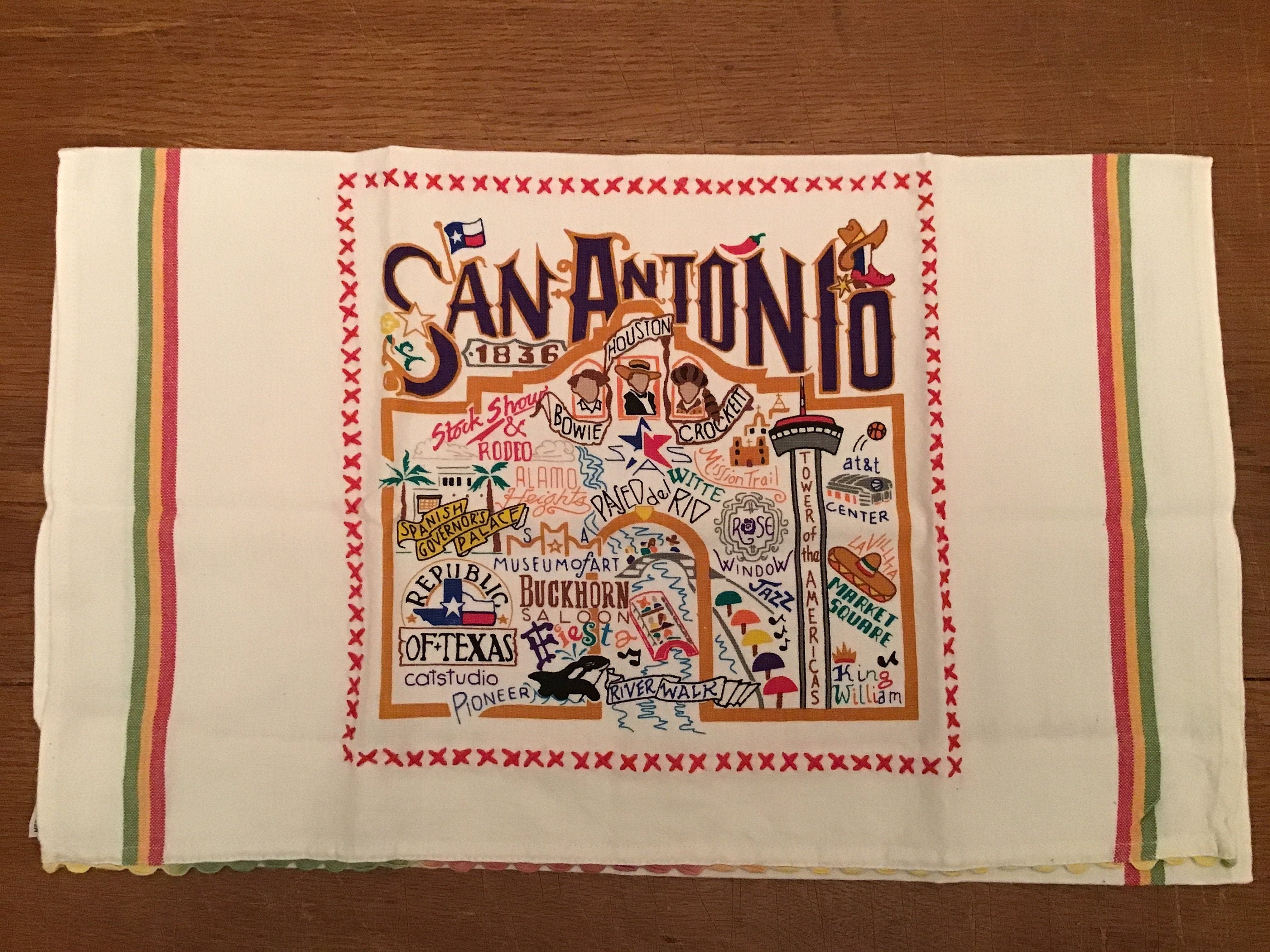 San Antonio Texas Hand Towel Catstudio Towel Decorative Towel Housewarming Gift