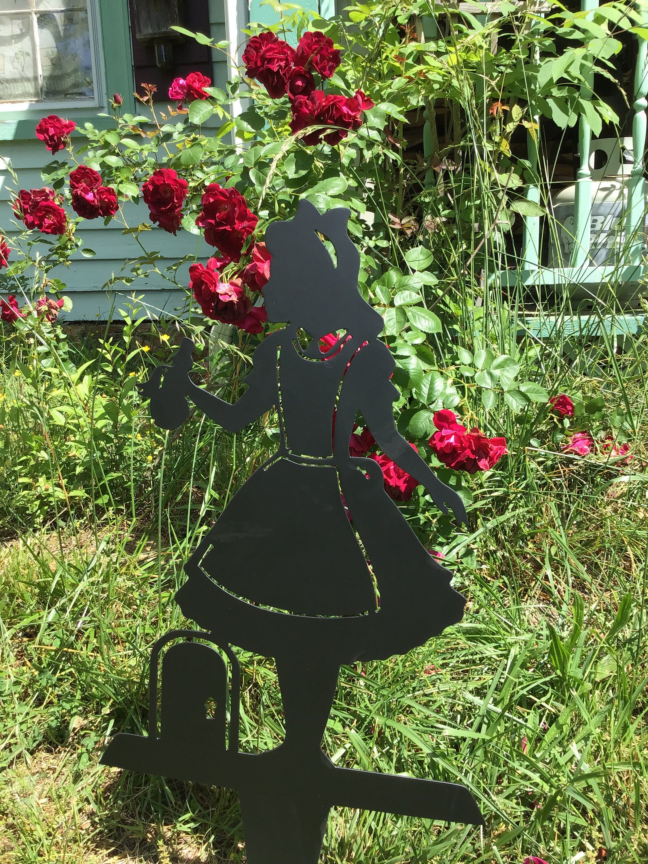 Alice in Wonderland Garden Stake Yard Stakes Garden Accents Alice Metal Art