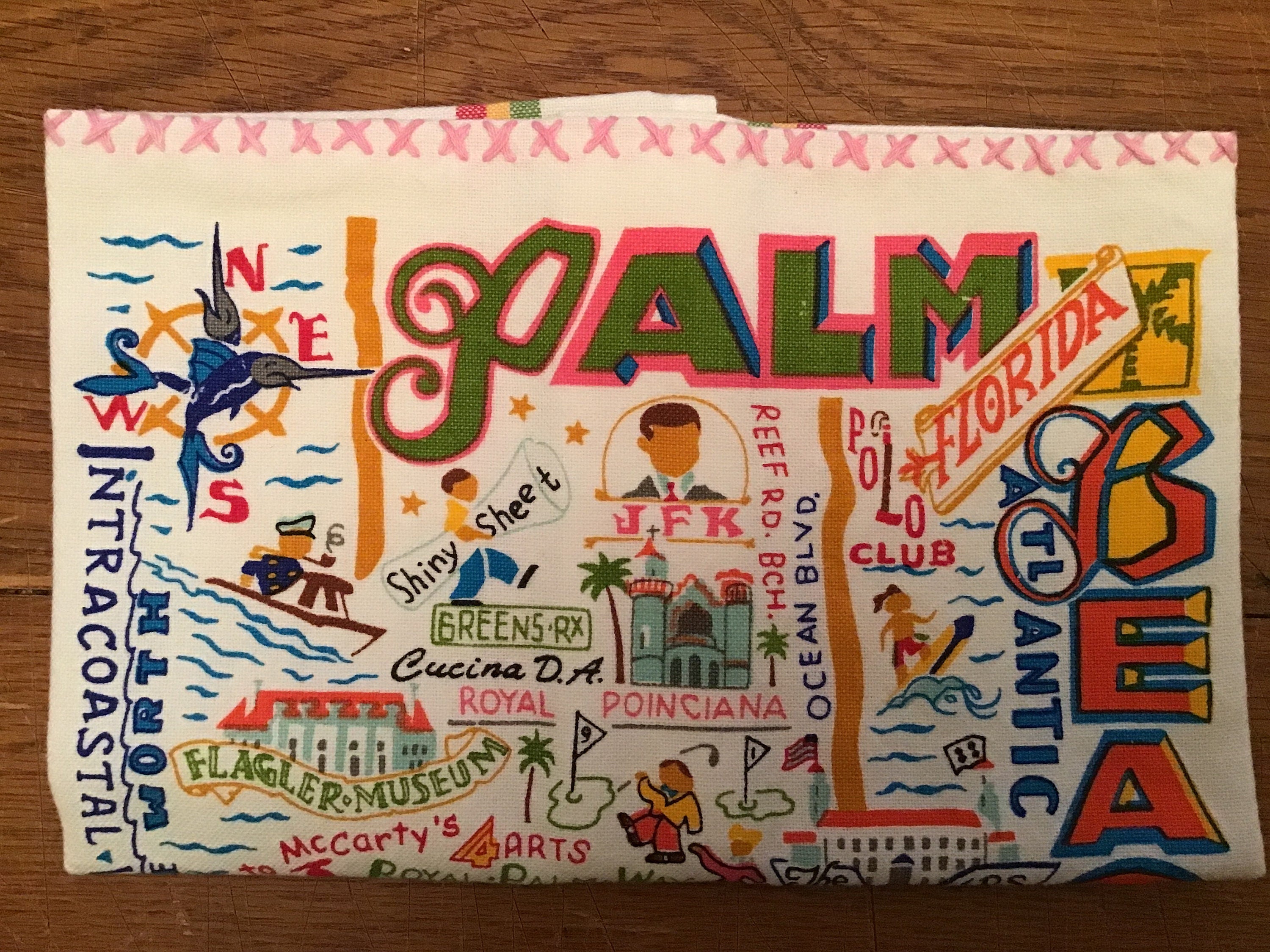 Palm Beach Florida Catstudio Towel Decorative Towel Dish Towel Bar Towel Kitchen Accessory