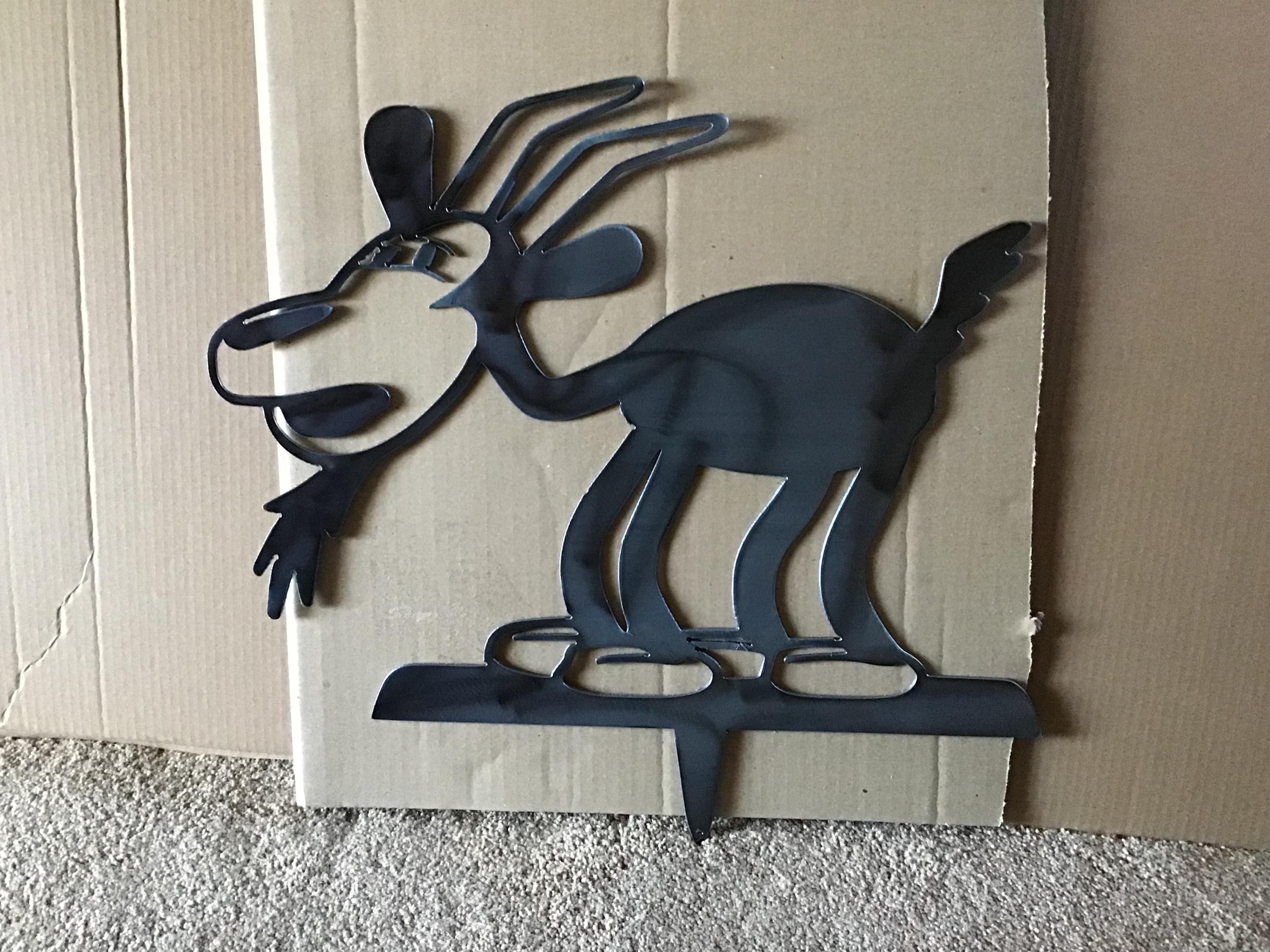 Goat Metal Art Steamboat Willie Goat Garden Stake Yard Art Disney Art Vintage Disney