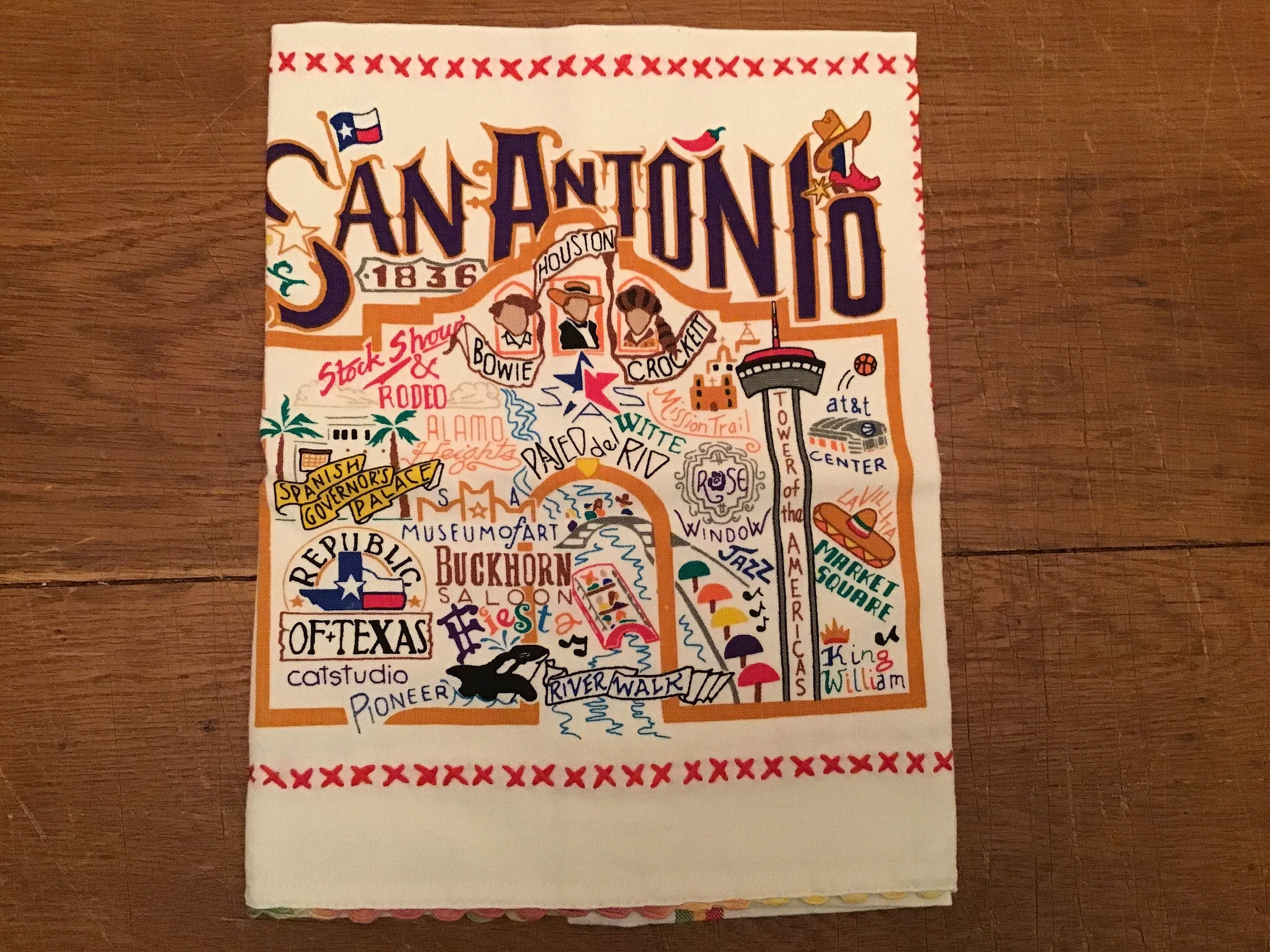 San Antonio Texas Hand Towel Catstudio Towel Decorative Towel Housewarming Gift