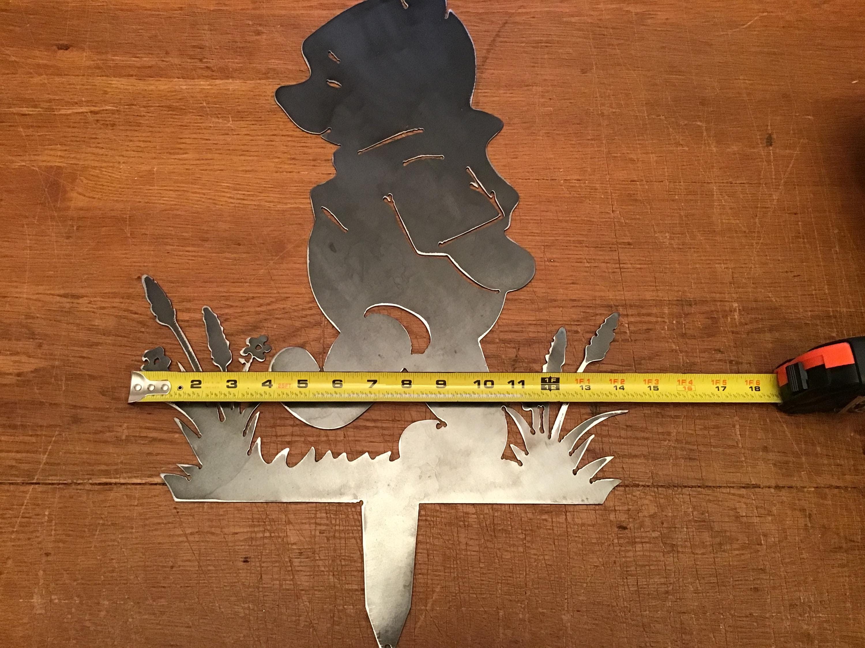 Winnie the Pooh Garden Stake Yard Art Metal Art Pooh Bear Winnie the Pooh Home Decor Garden Accents