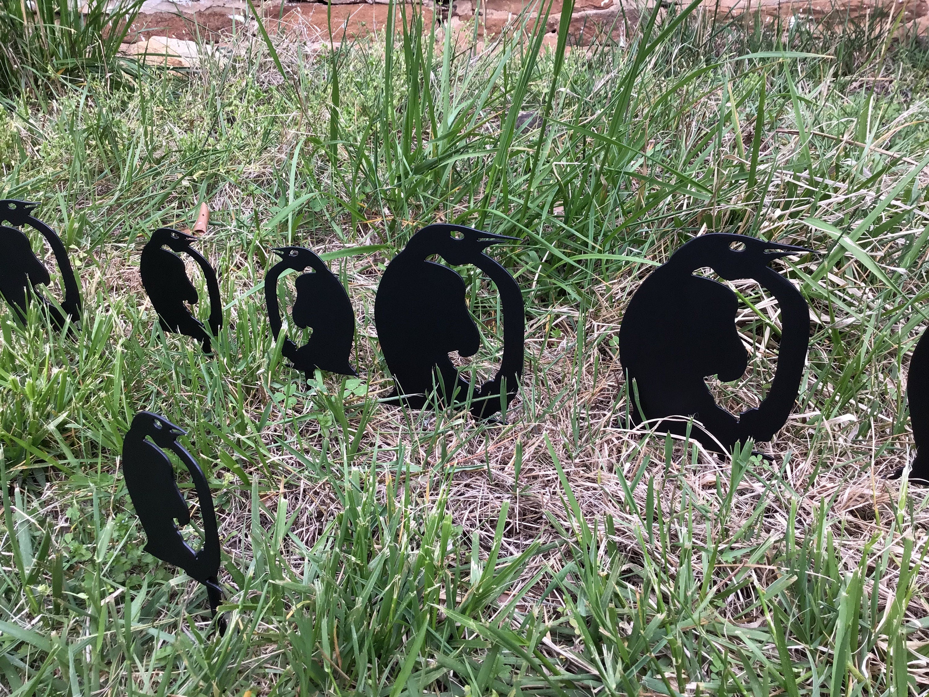 Penguin Garden Stakes Penguin Family Flower Bed Border Lawn Stakes