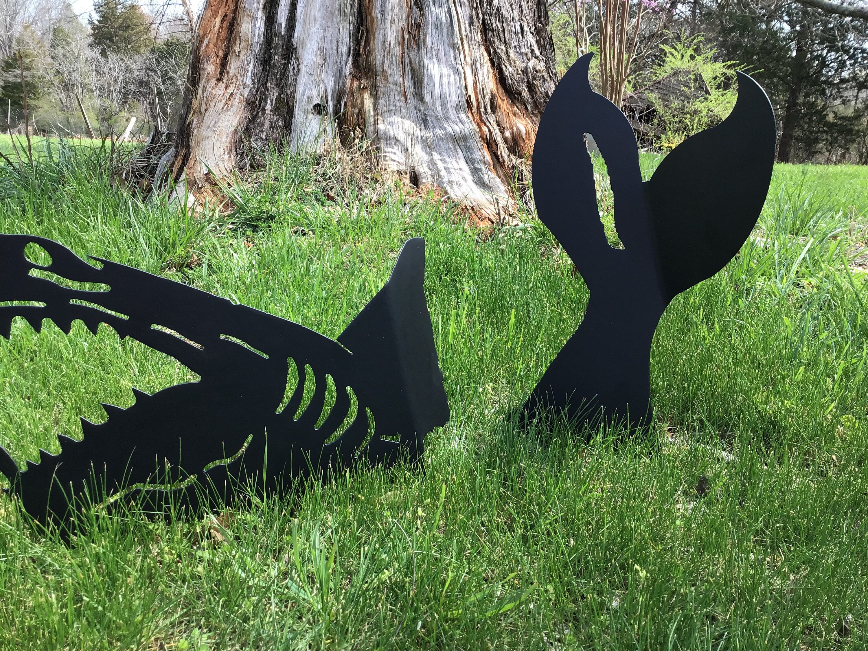 Shark Garden Stakes Great White Shark Yard Art Metal Art Beachside Decor