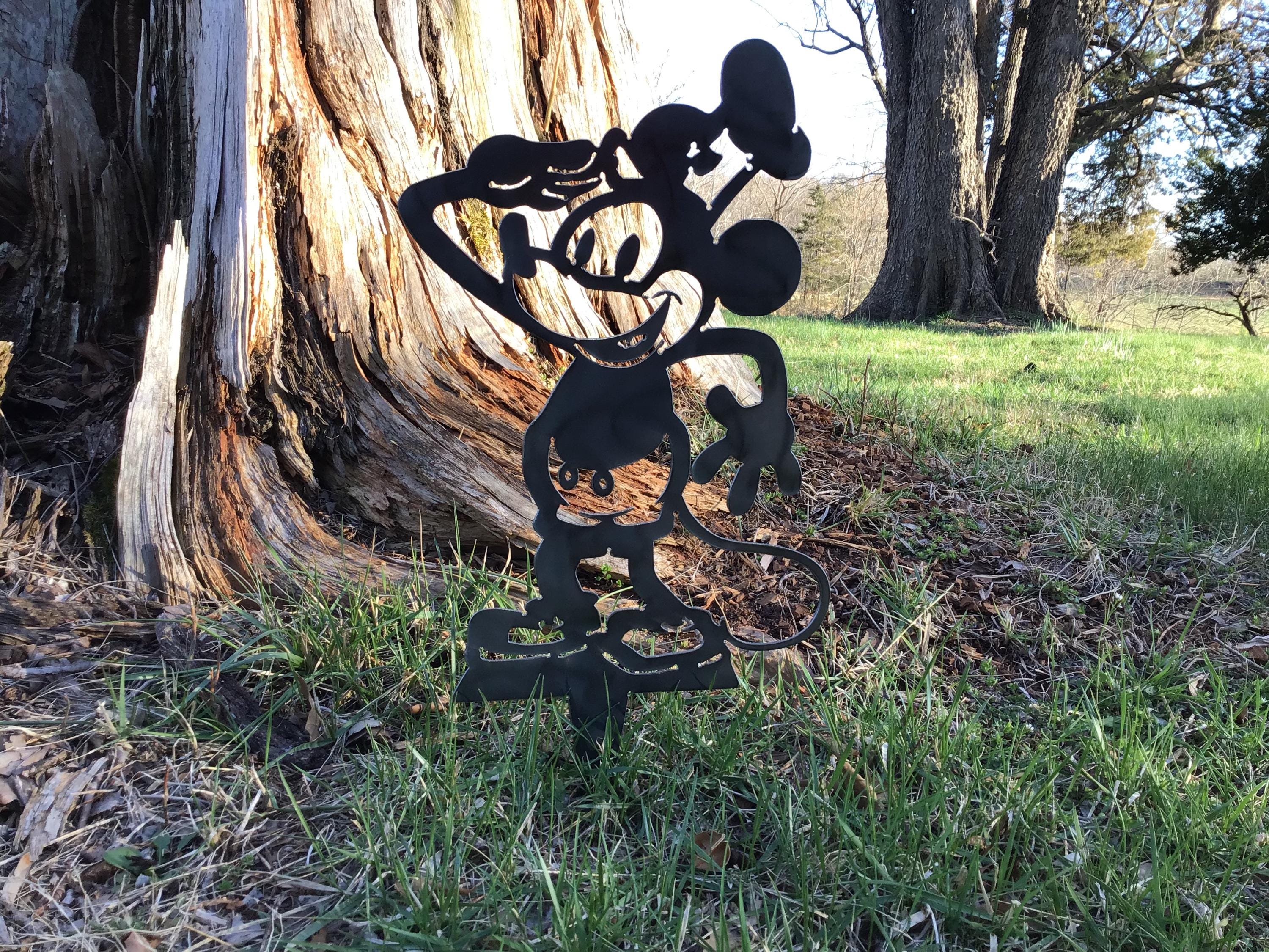 Steamboat Willie Yard Stake Garden Art Metal Art Metal Yard Art Disney Garden Stake Disney Metal Art Gardening Gifts Home Decor