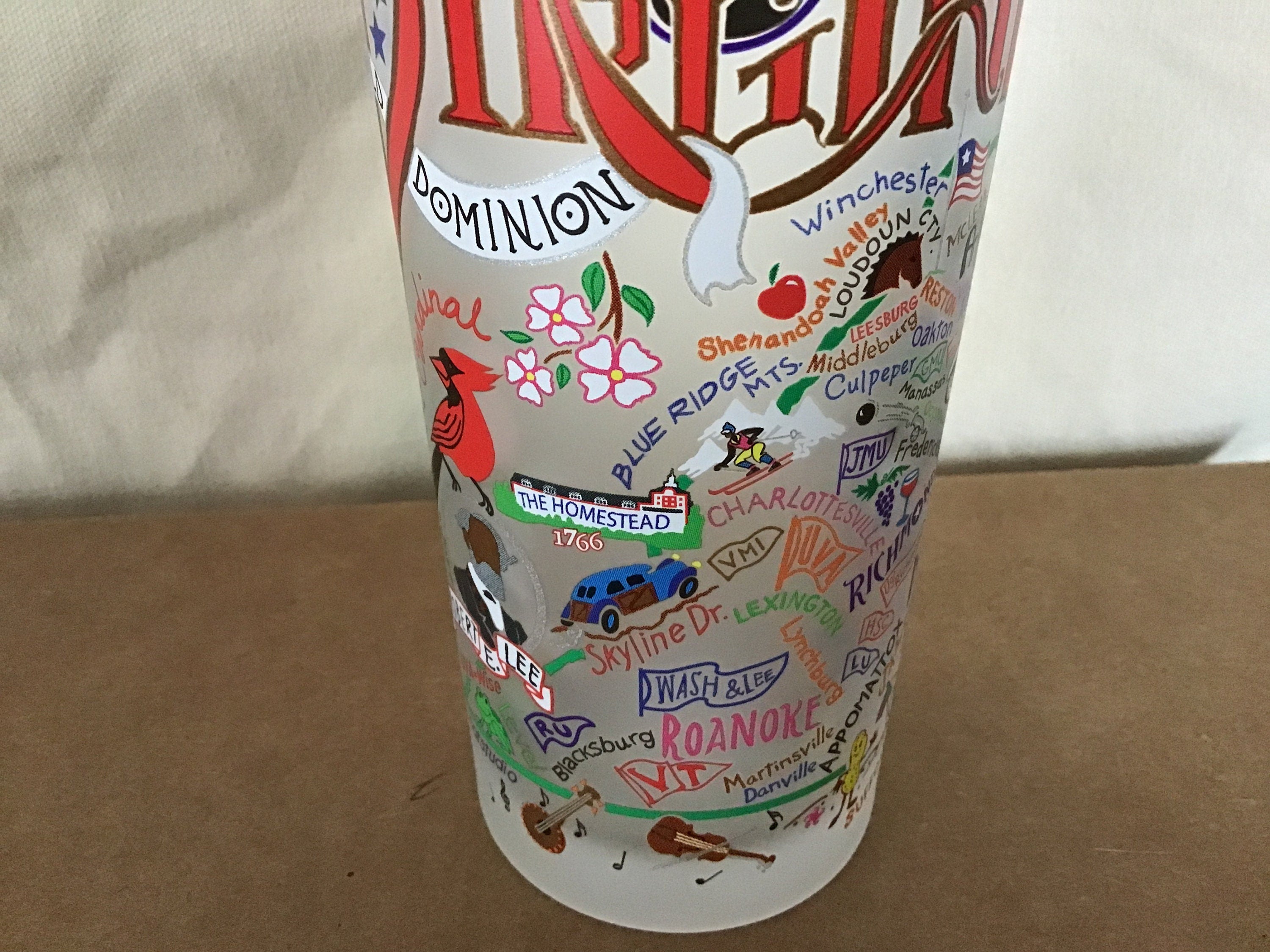 Catstudio Virginia Glass State Of VA Glassware Drinking Glass