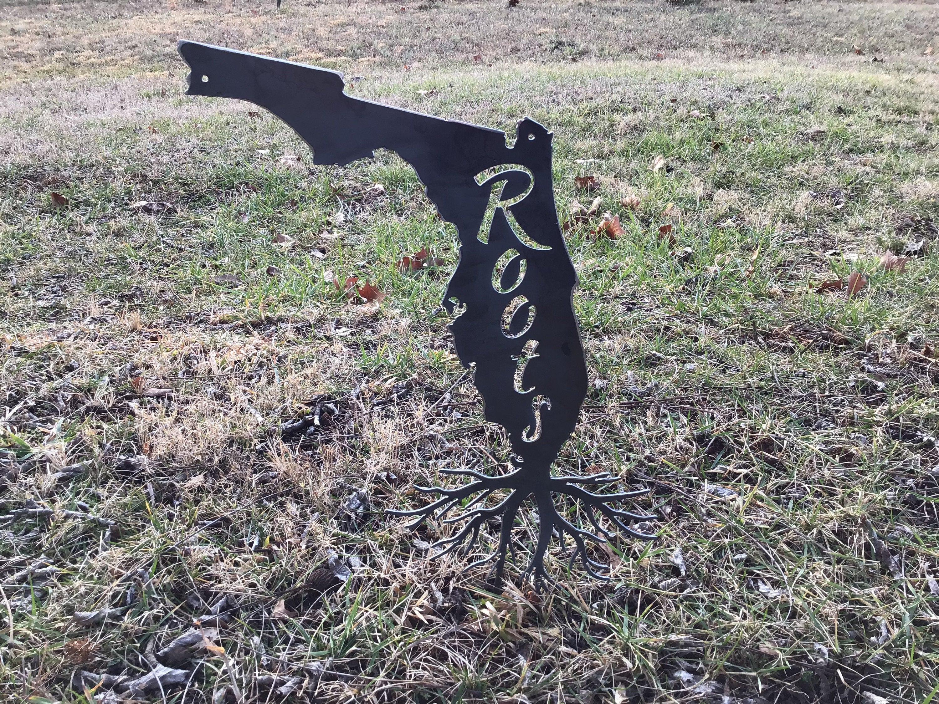 Florida Garden Stake Home Garden Art State of Florida Garden Stake Roots Yard Art Putting Down Roots Garden Ornament Forever Home