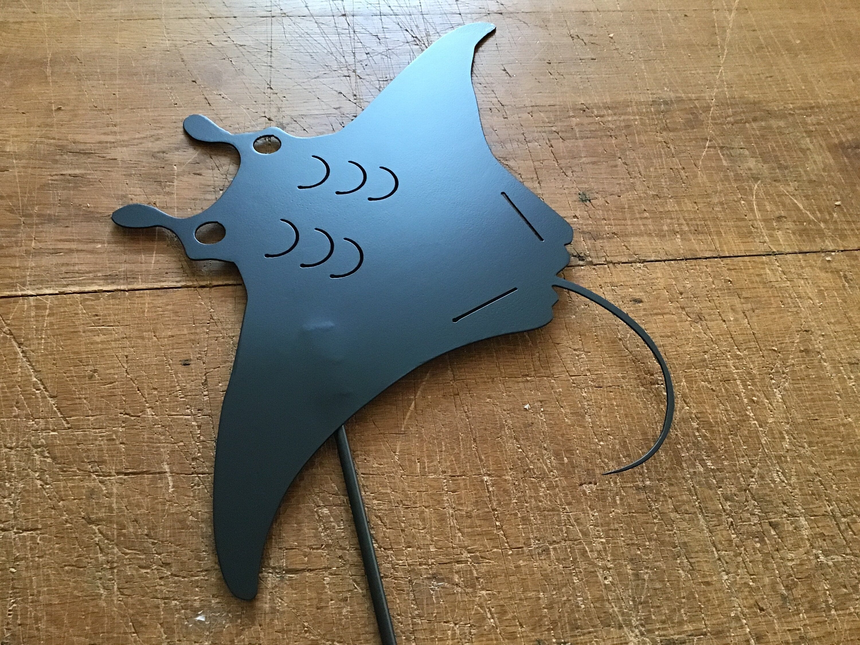 Manta Ray Garden Stake Stingray Yard Stake Sea Creatures Garden Art Metal Art
