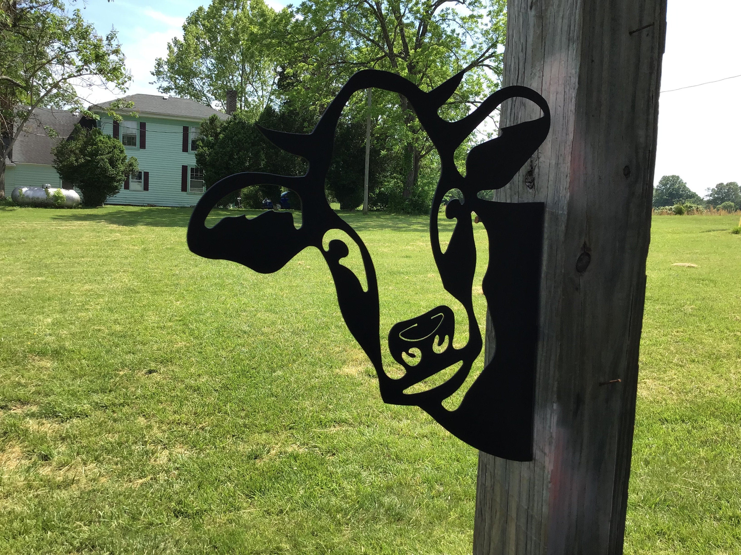 Cow Sign Peekaboo Cow Sign Blade Sign Cattle Metal Art Barn Signs