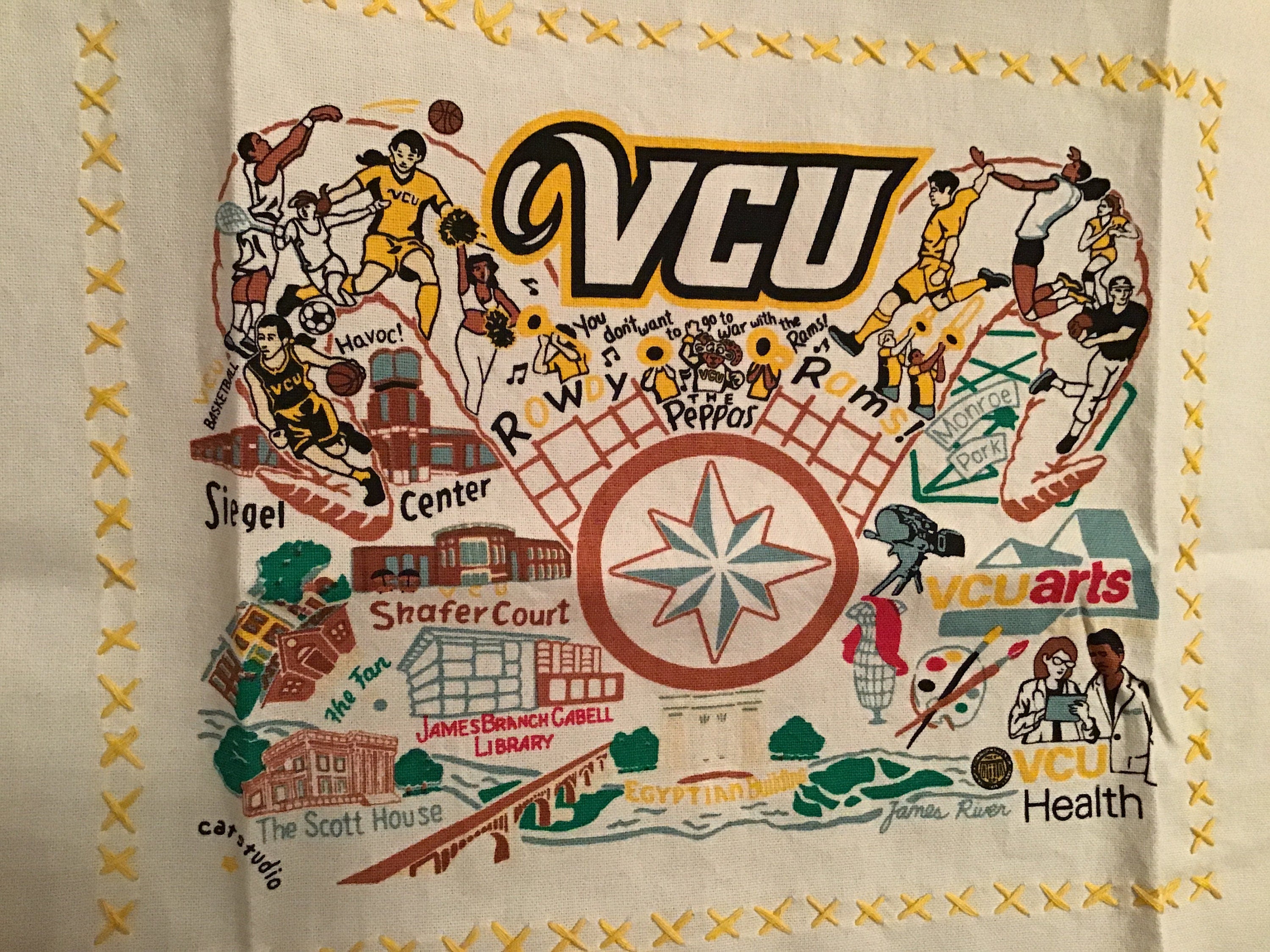 Virginia Commonwealth University Towel VCU Richmond VA Bar Towel Dish Towel Graduation Gift Catstudio