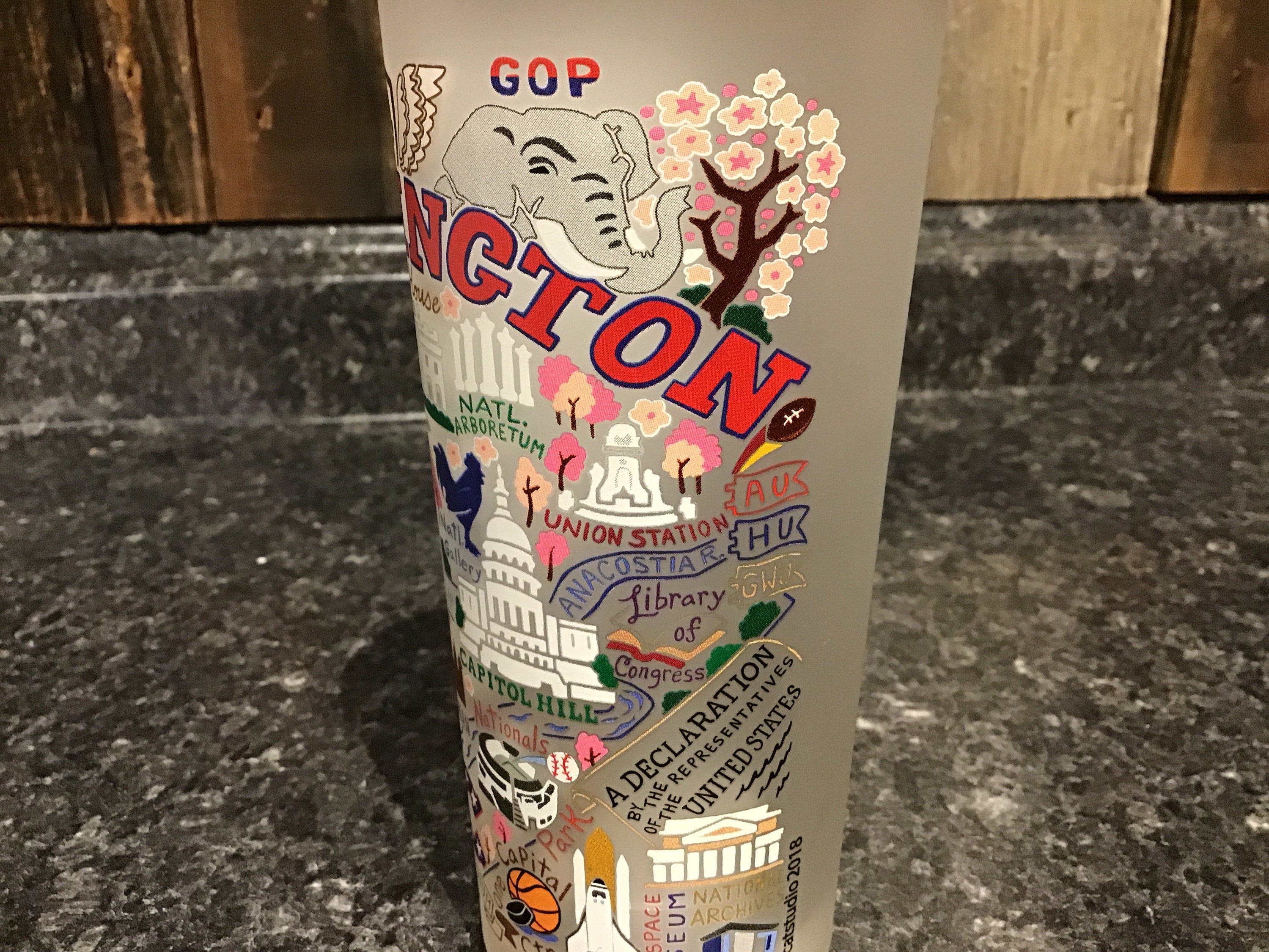 Washington D. C. Drinking Glass Catstudio